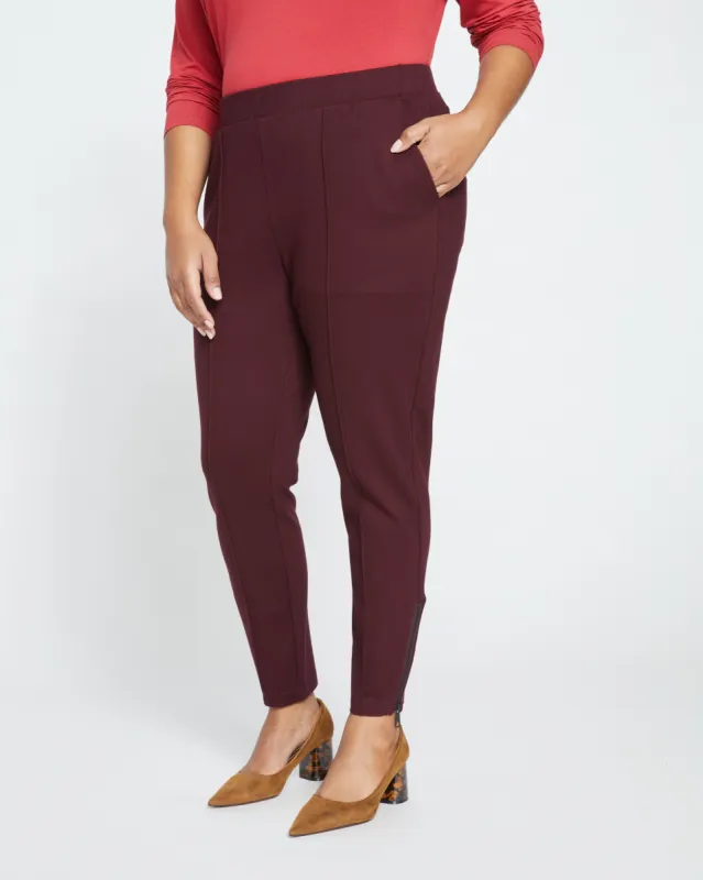 Moro Pintuck Pocket Ponte Pants - Black Cherry sold by Universal Standard