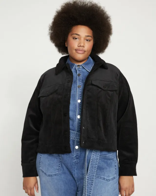 Parker Teddy-Lined Corduroy Jacket - Black sold by Universal Standard