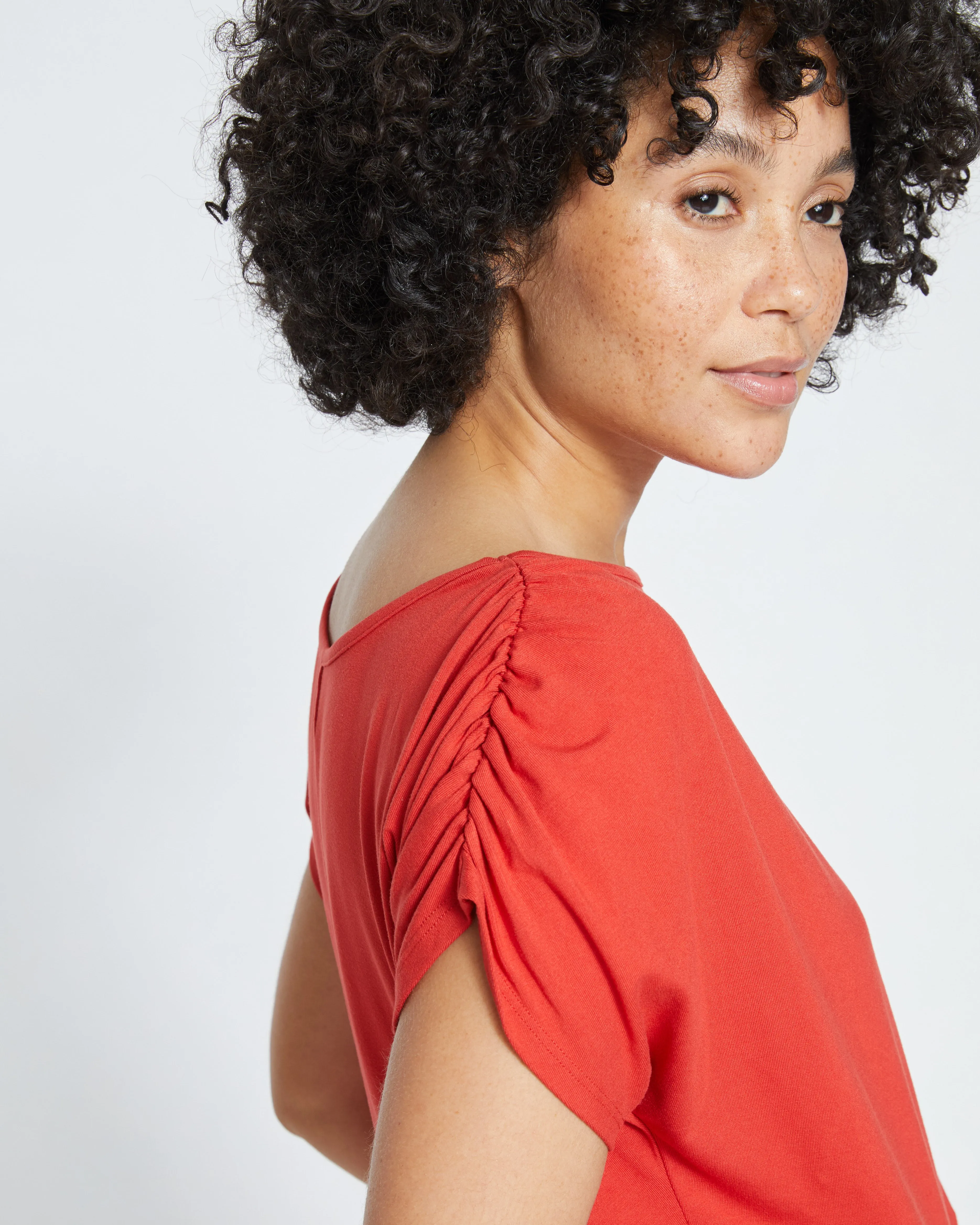 Helena Divine Jersey Gathered Tee - Sanguinello sold by Universal Standard product image thumbnail 2