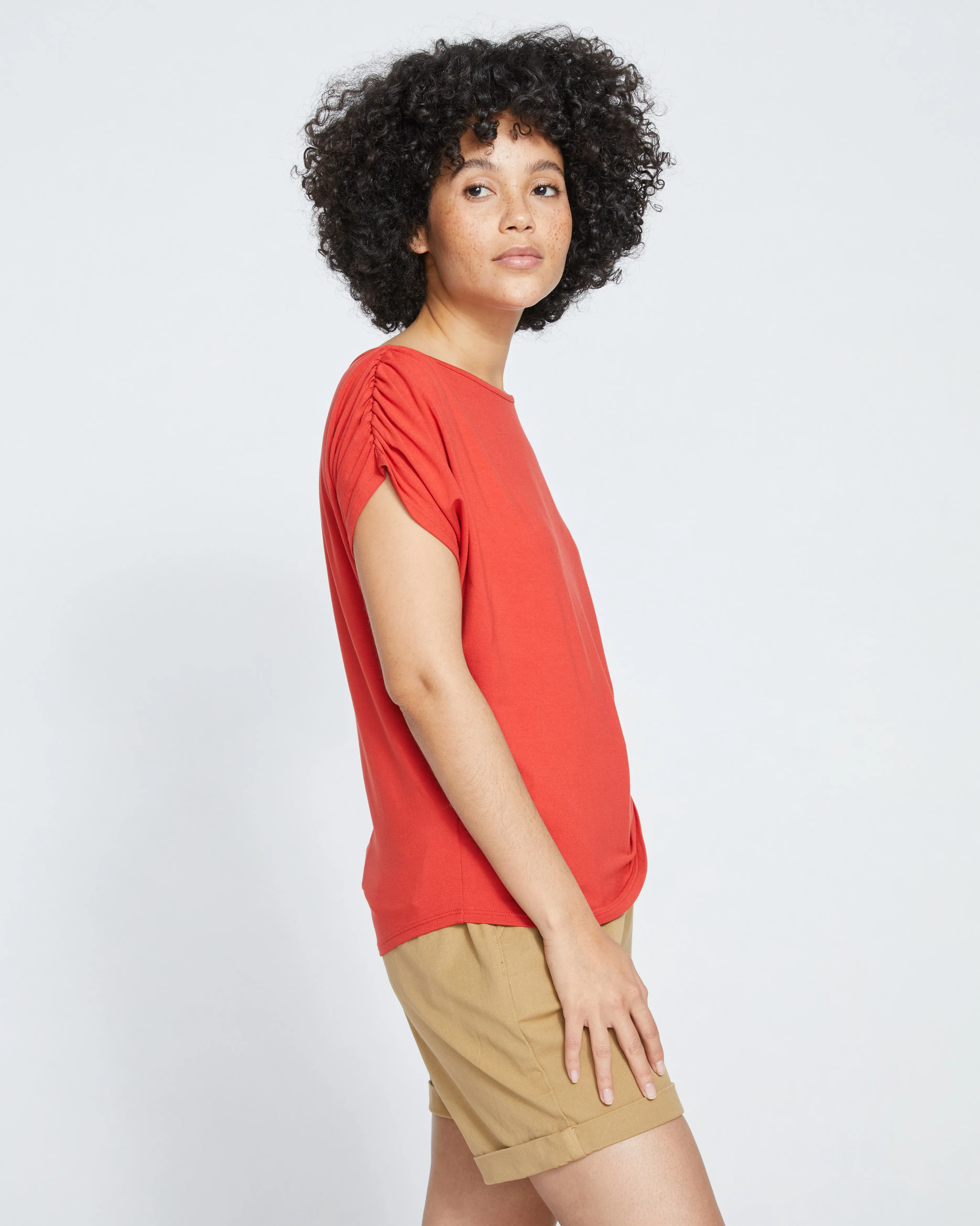 Helena Divine Jersey Gathered Tee - Sanguinello sold by Universal Standard product image thumbnail 3