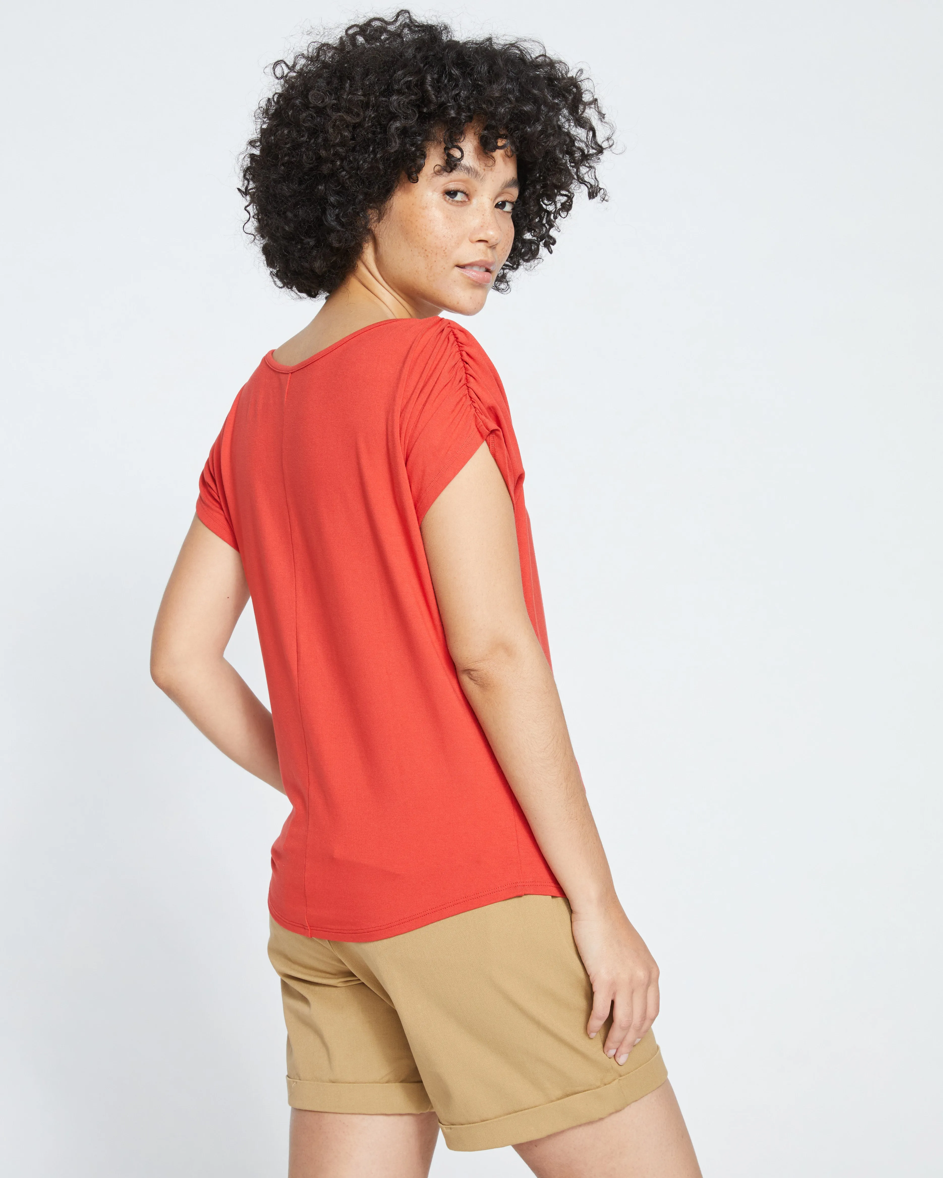 Helena Divine Jersey Gathered Tee - Sanguinello sold by Universal Standard product image thumbnail 4