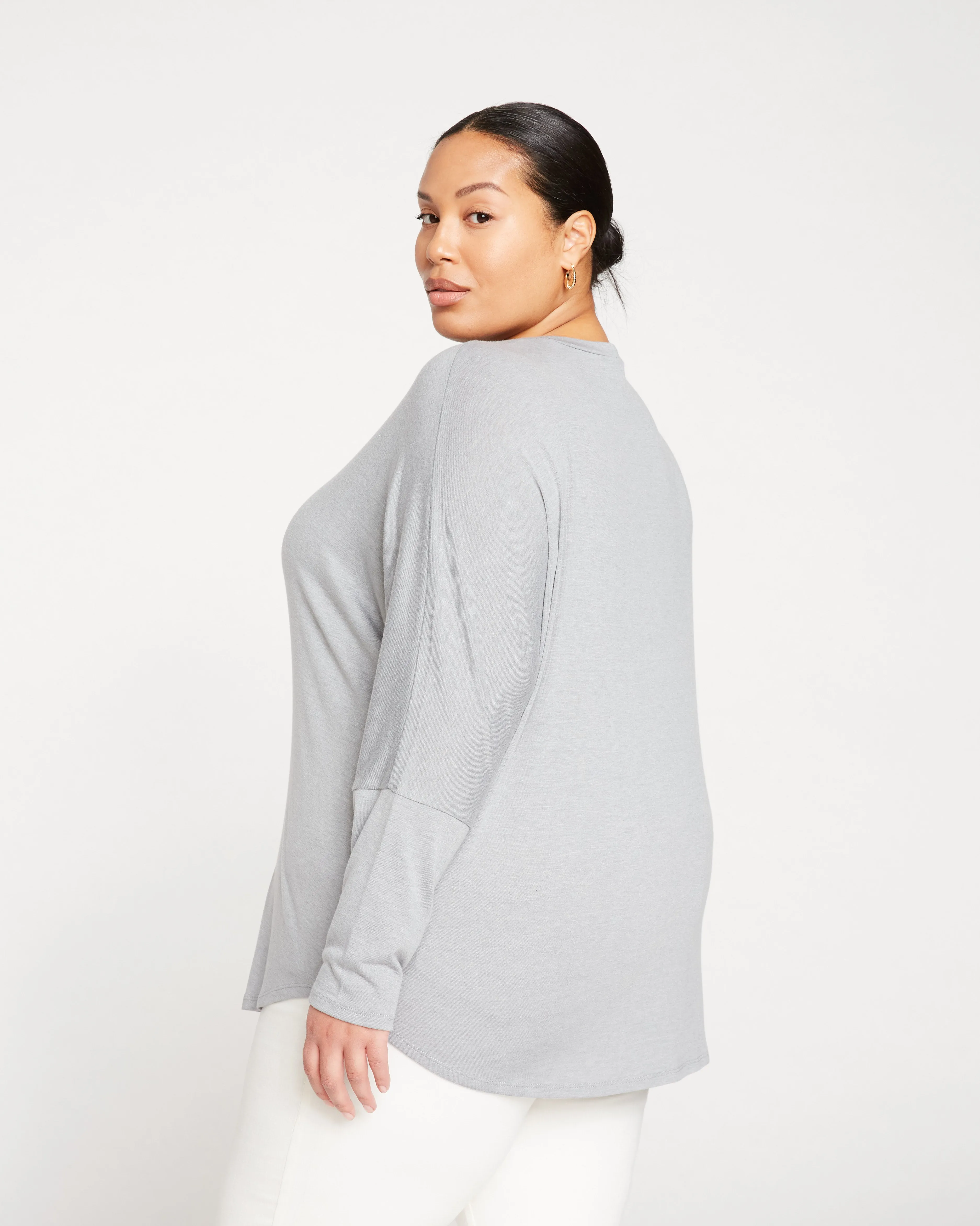 Drapey Dolman Tee - Grey Sky sold by Universal Standard product image thumbnail 4