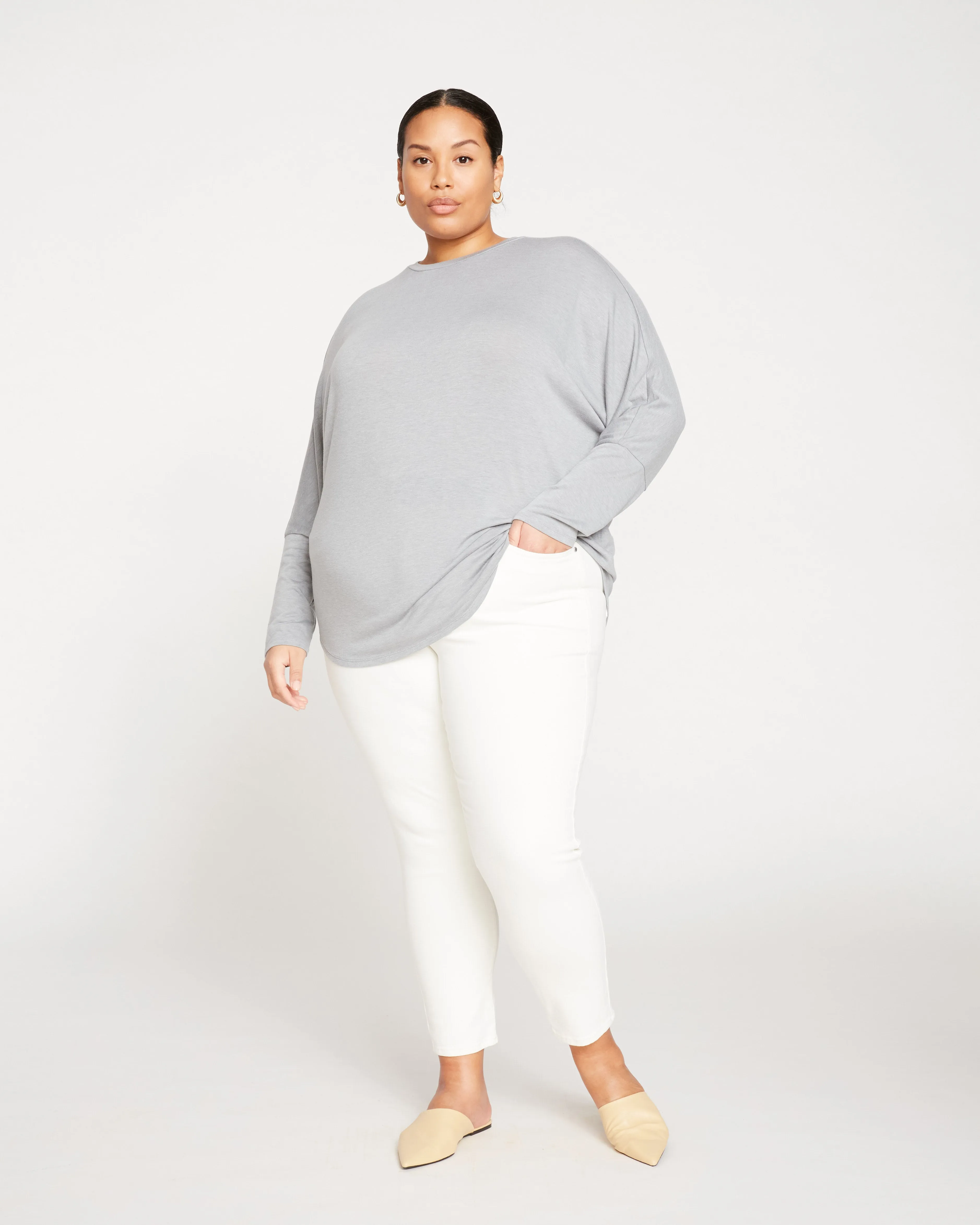 Drapey Dolman Tee - Grey Sky sold by Universal Standard product image thumbnail 2