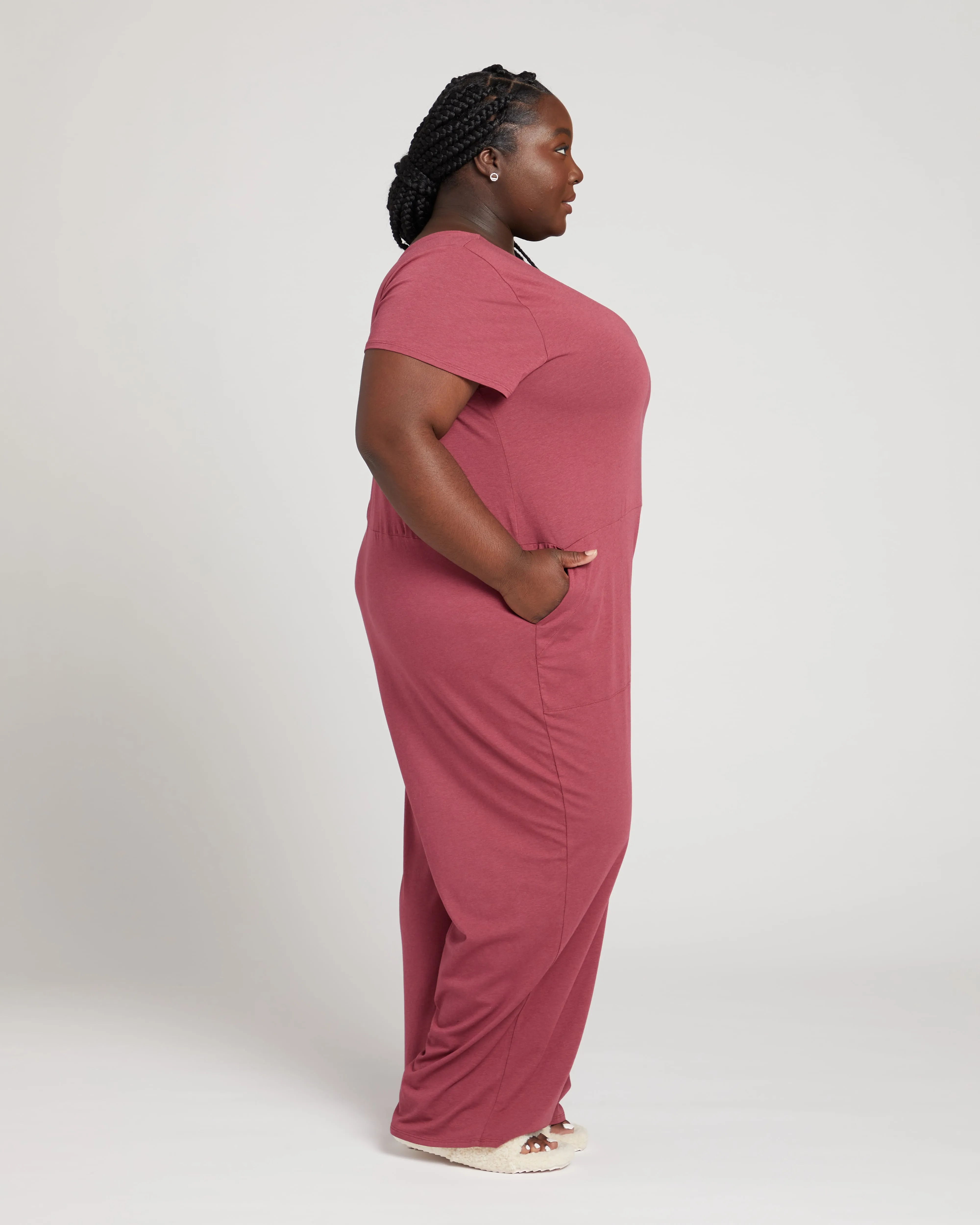 Jemma V Neck Jumpsuit - Maroon sold by Universal Standard product image thumbnail 3