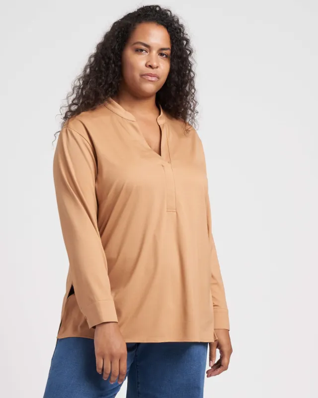 Groove High-Low Pique Tunic - Camel made by Universal Standard