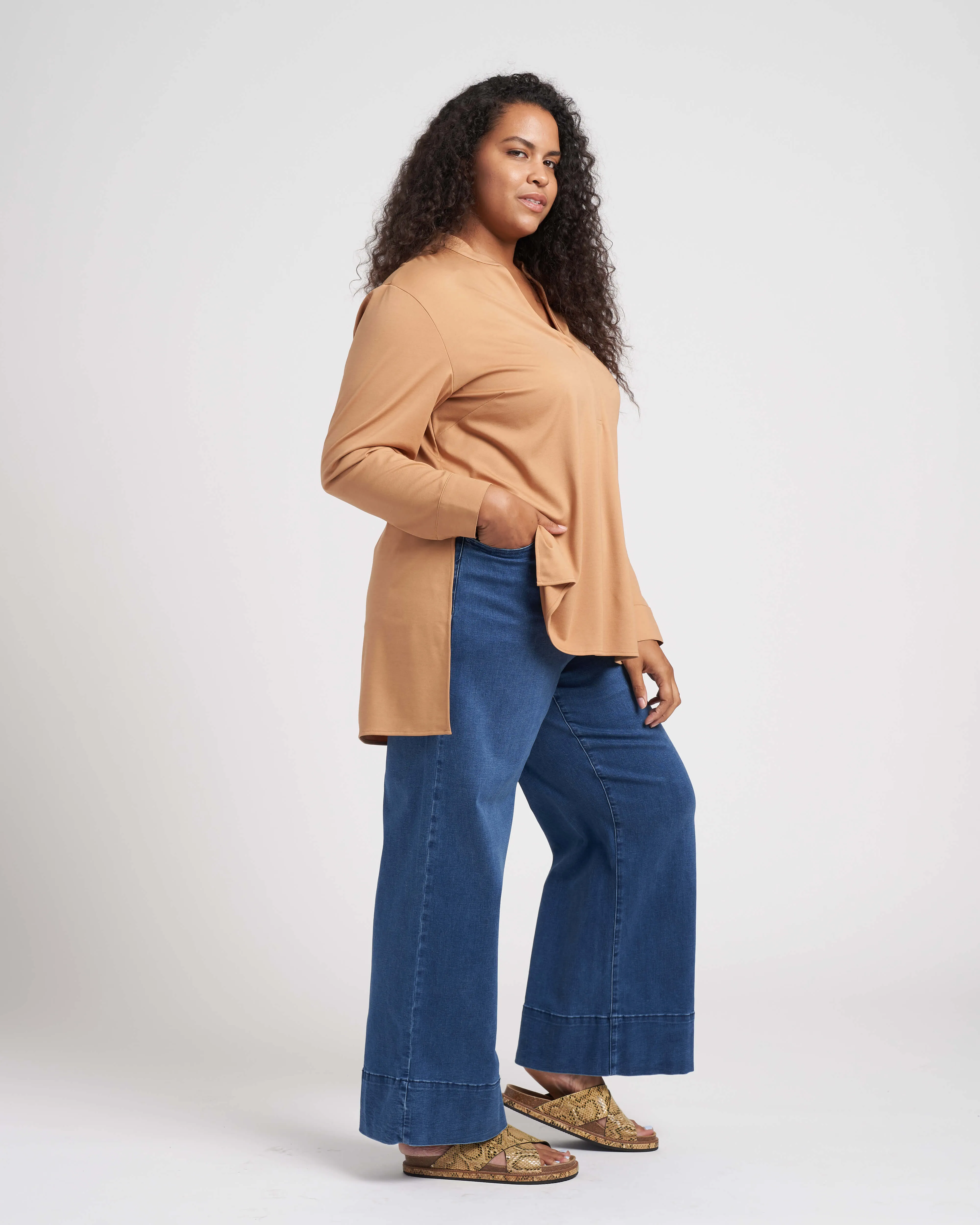 Groove High-Low Pique Tunic - Camel sold by Universal Standard product image thumbnail 2