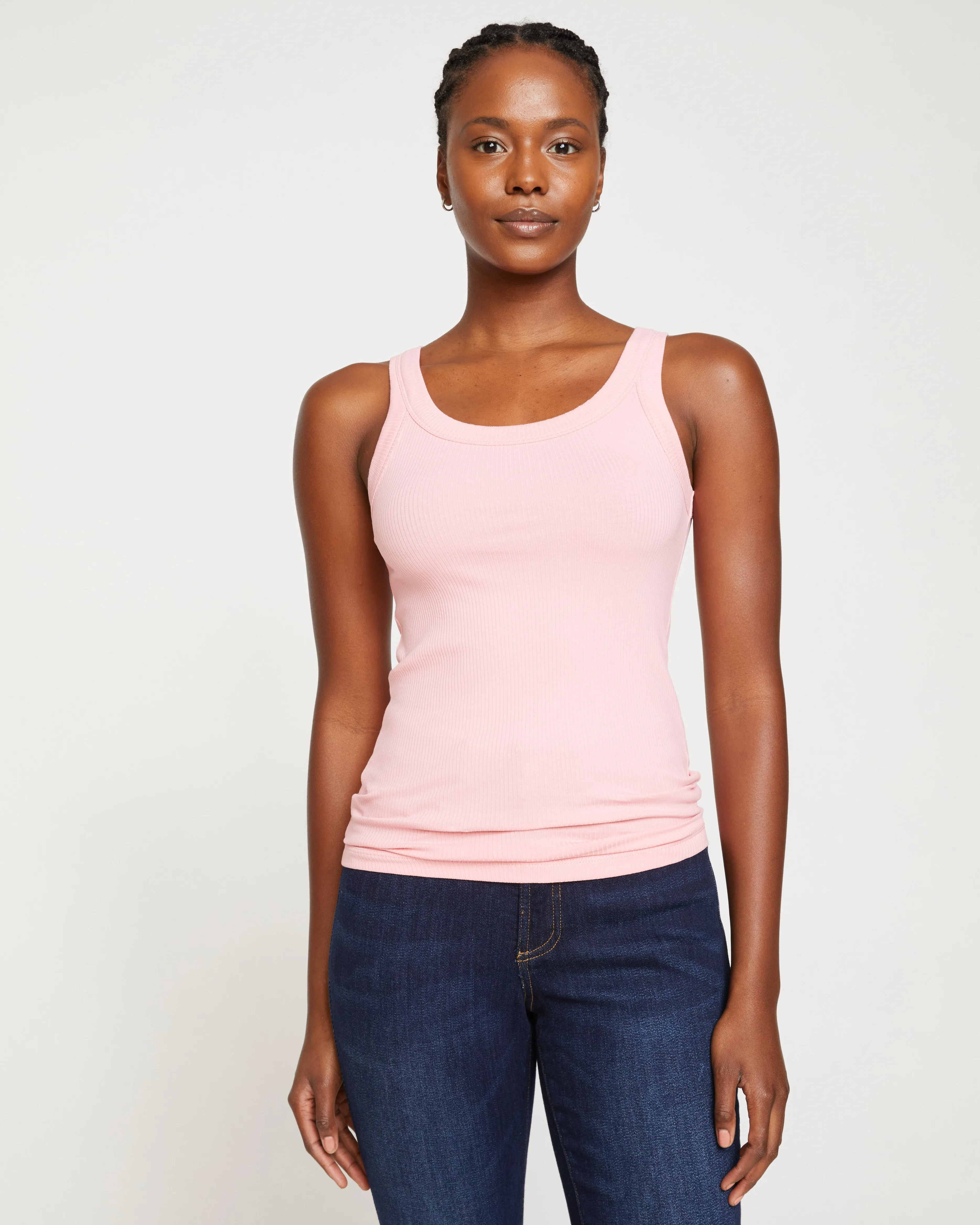 Roitfeld Ribbed Tank - Paeonia sold by Universal Standard