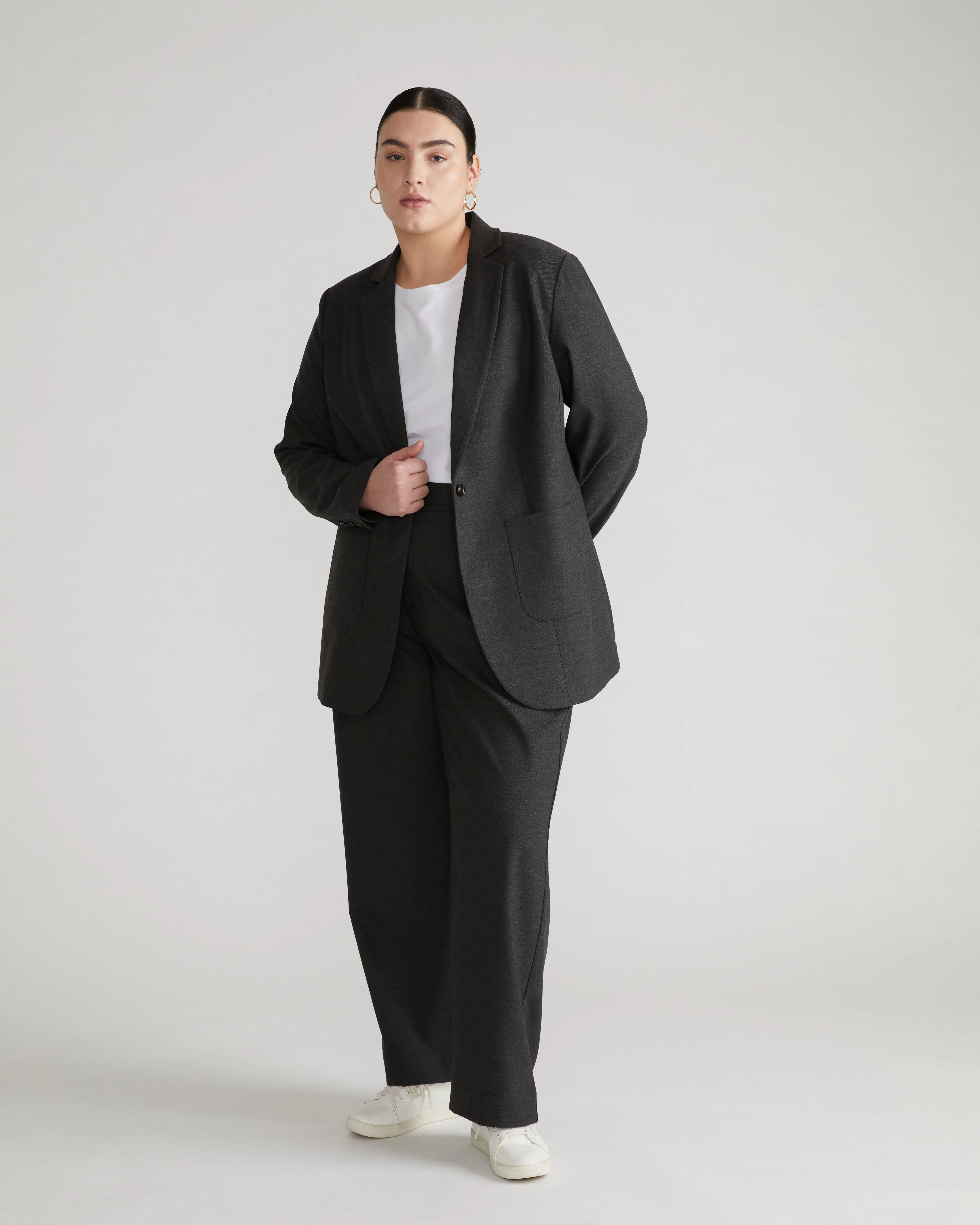 Infinite Flannel Blazer - Dark Grey sold by Universal Standard product image thumbnail 2