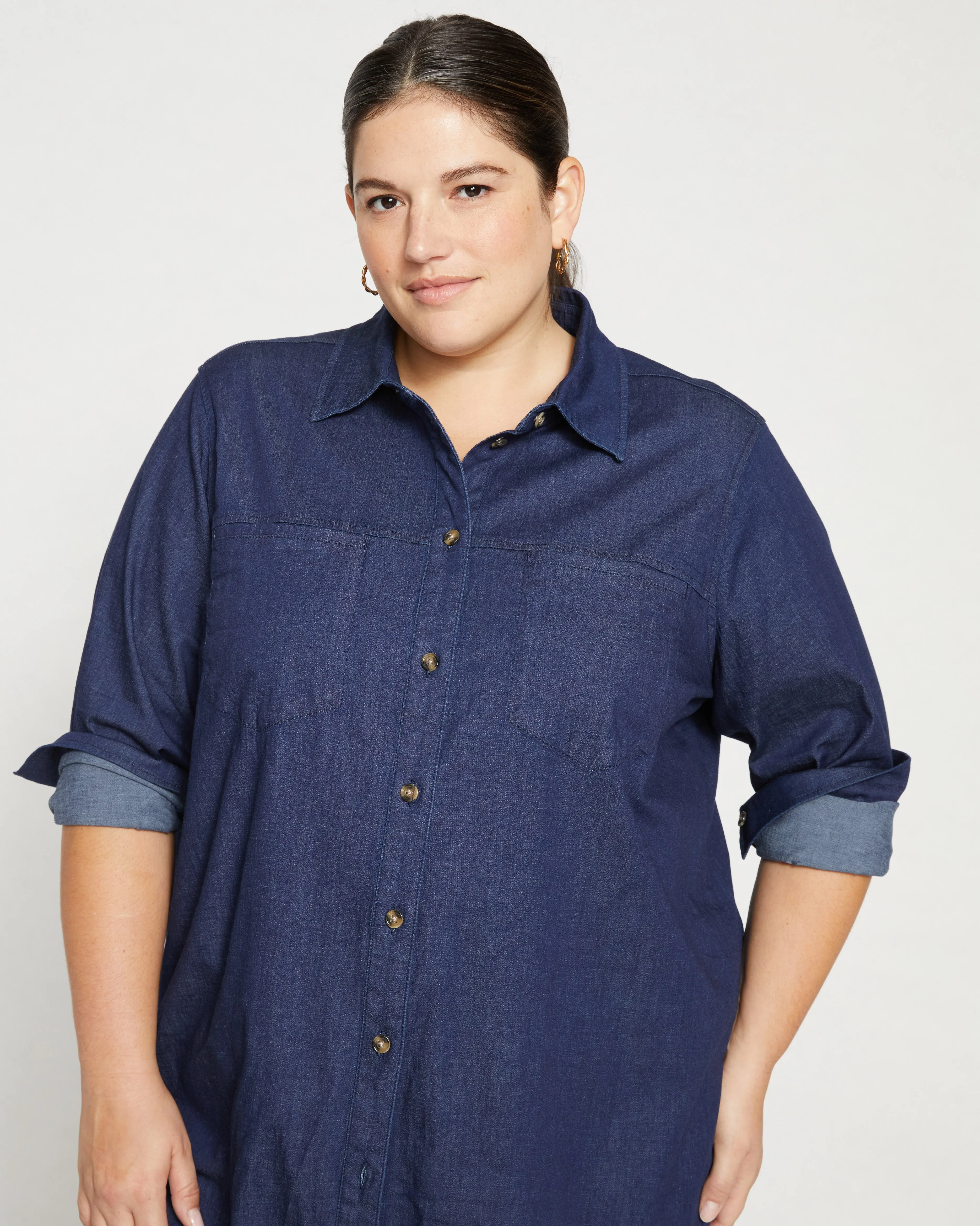 Workwear Denim Tunic - Dark Indigo sold by Universal Standard product image thumbnail 2