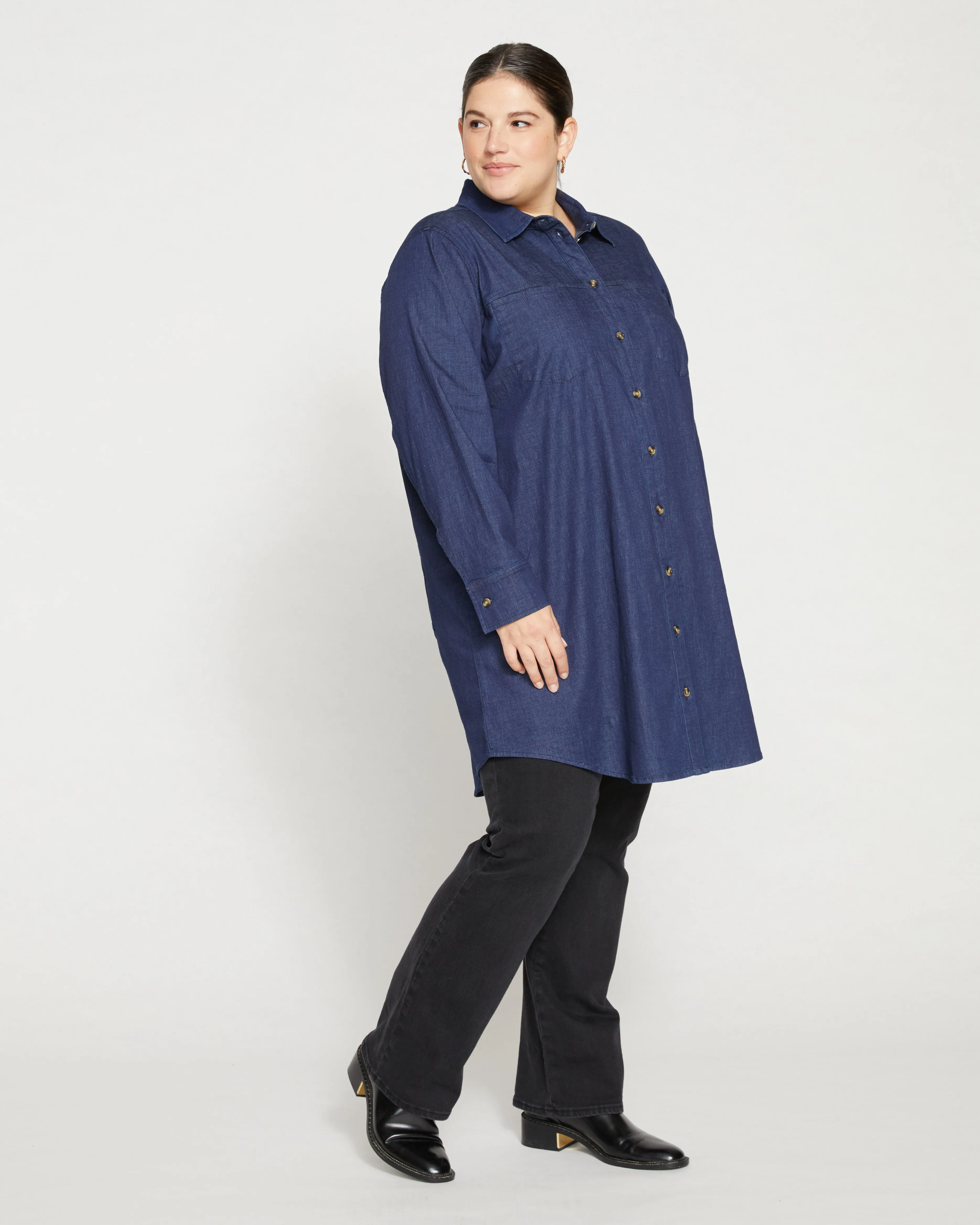 Workwear Denim Tunic - Dark Indigo sold by Universal Standard product image thumbnail 3