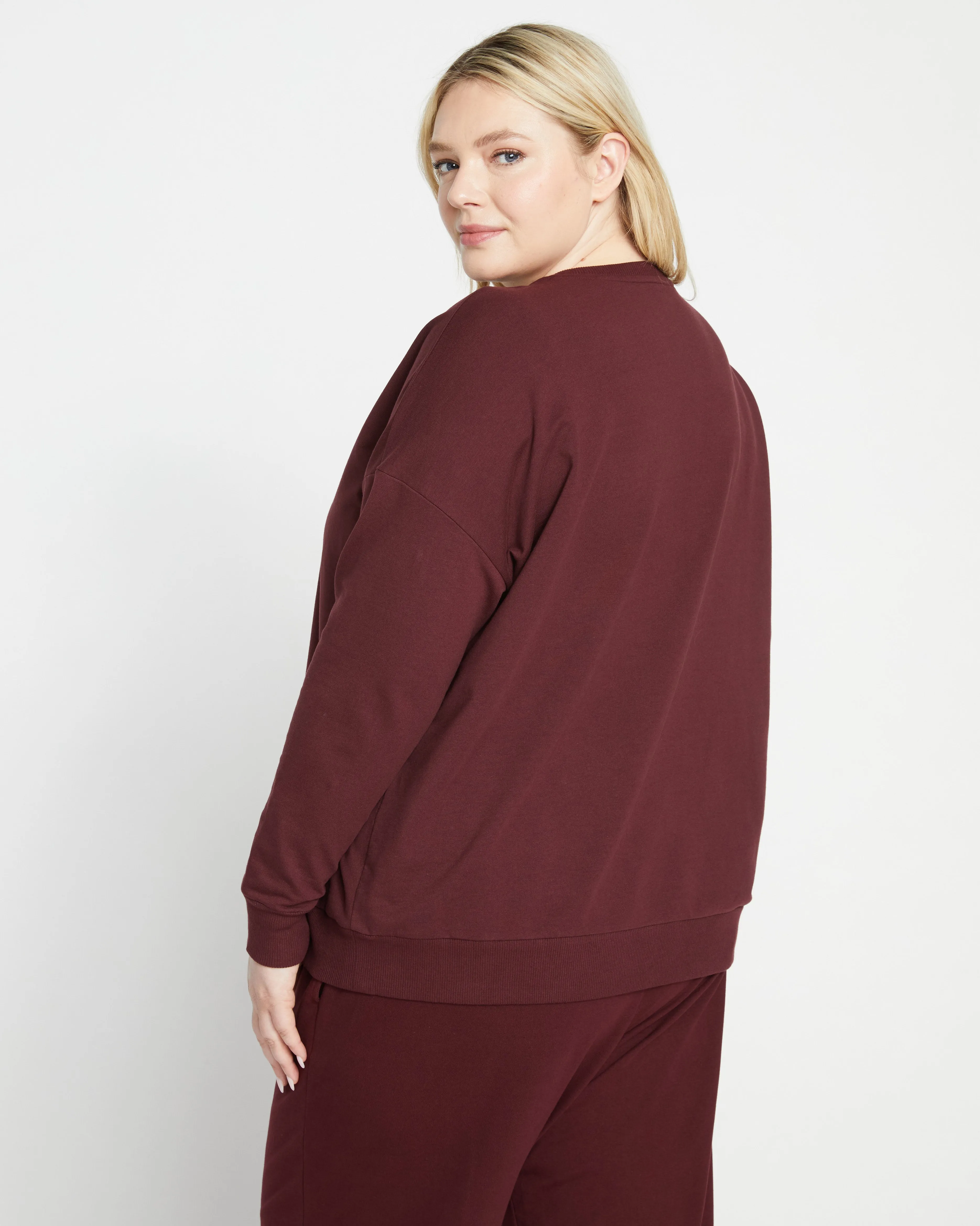 Classic Light Terry Sweatshirt - Black Cherry sold by Universal Standard product image thumbnail 3