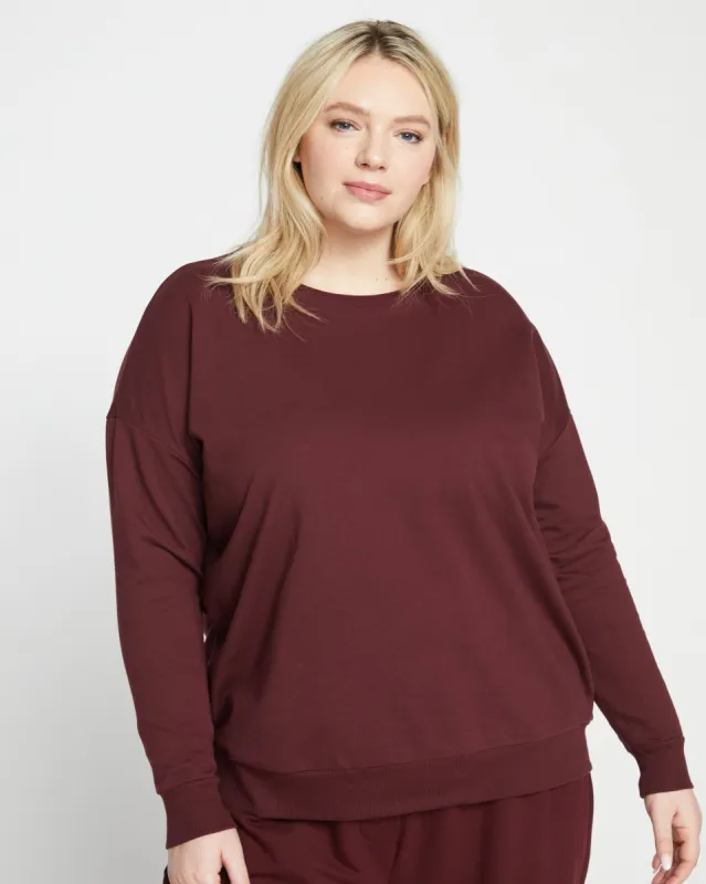 Classic Light Terry Sweatshirt - Black Cherry sold by Universal Standard