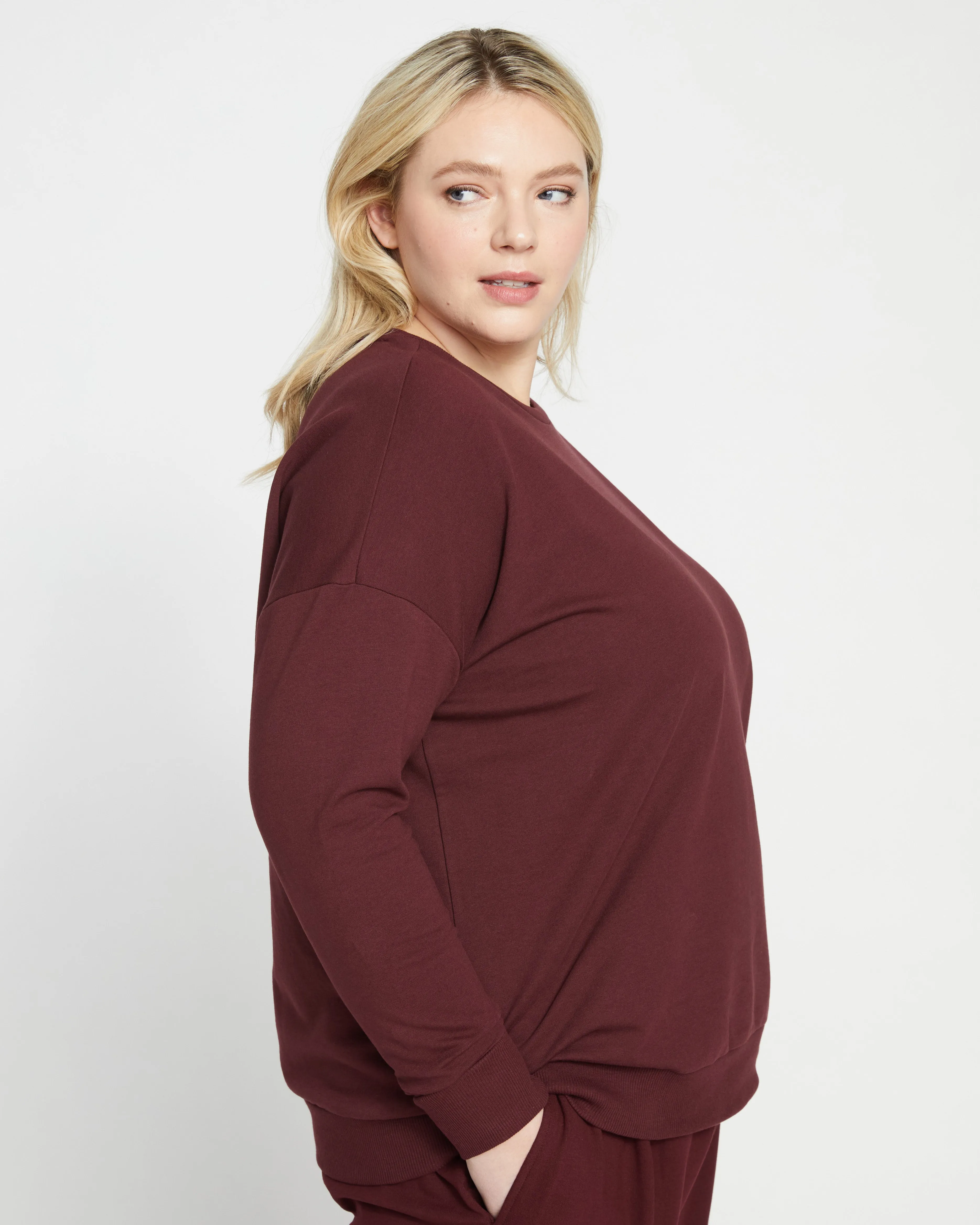 Classic Light Terry Sweatshirt - Black Cherry sold by Universal Standard product image thumbnail 2