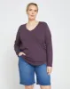 Long Sleeve V Rex - Faded Plum sold by Universal Standard