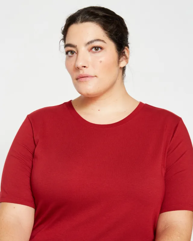 Maia Stovepipe Sleeve Tee - Rhubarb sold by Universal Standard