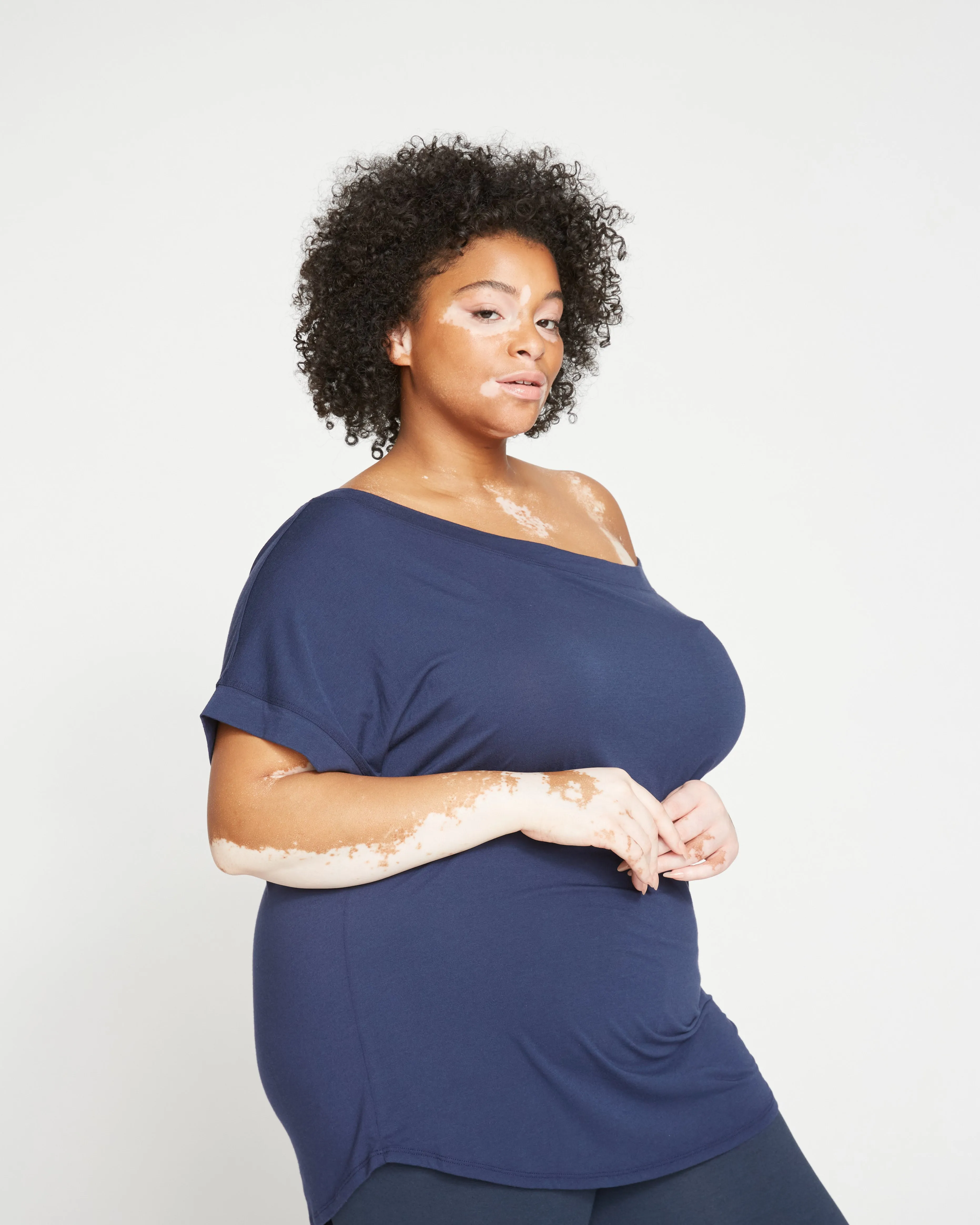 Dolci Short Sleeve Top - Navy sold by Universal Standard product image thumbnail 3