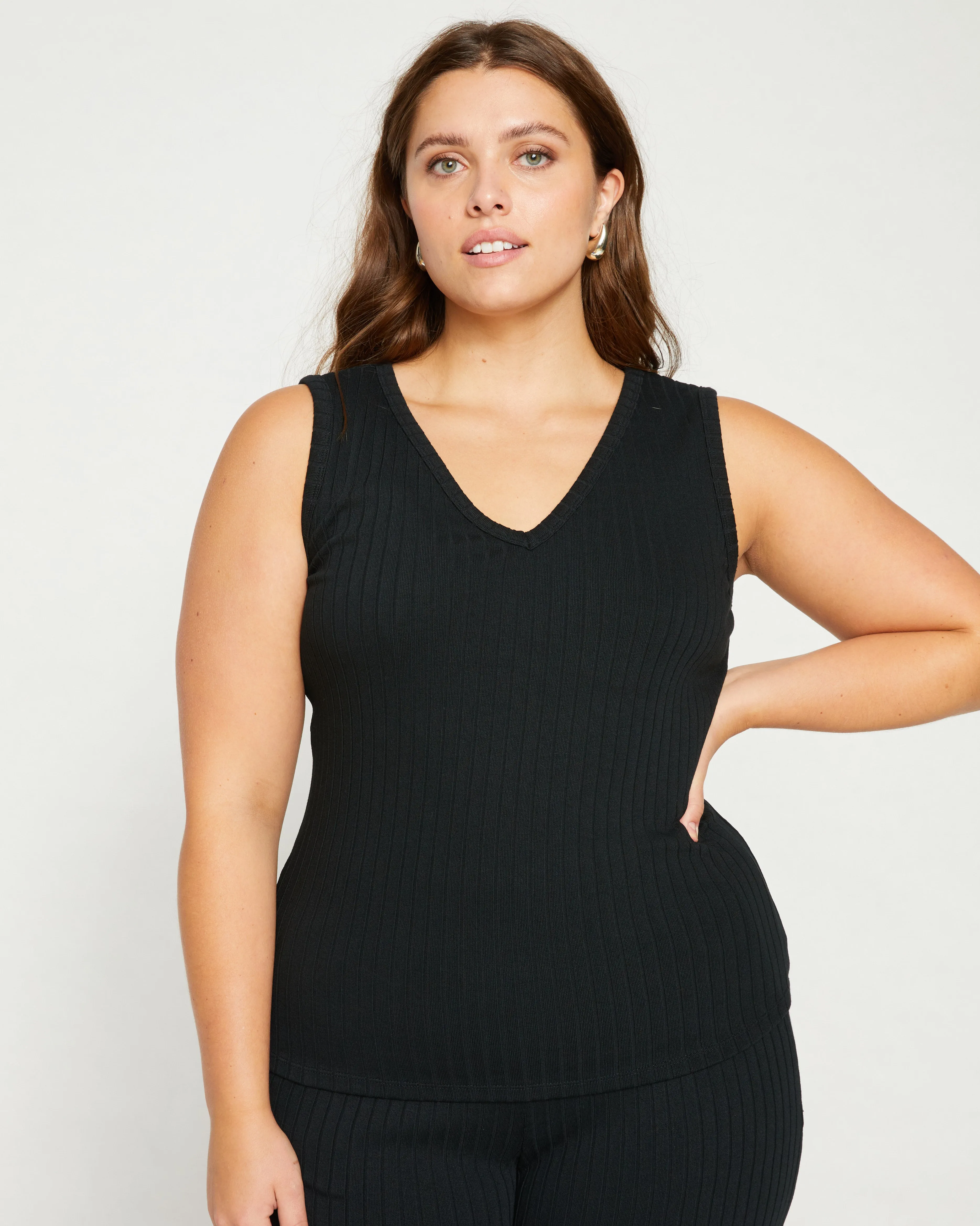 Aspen Rib Tank - Black sold by Universal Standard
