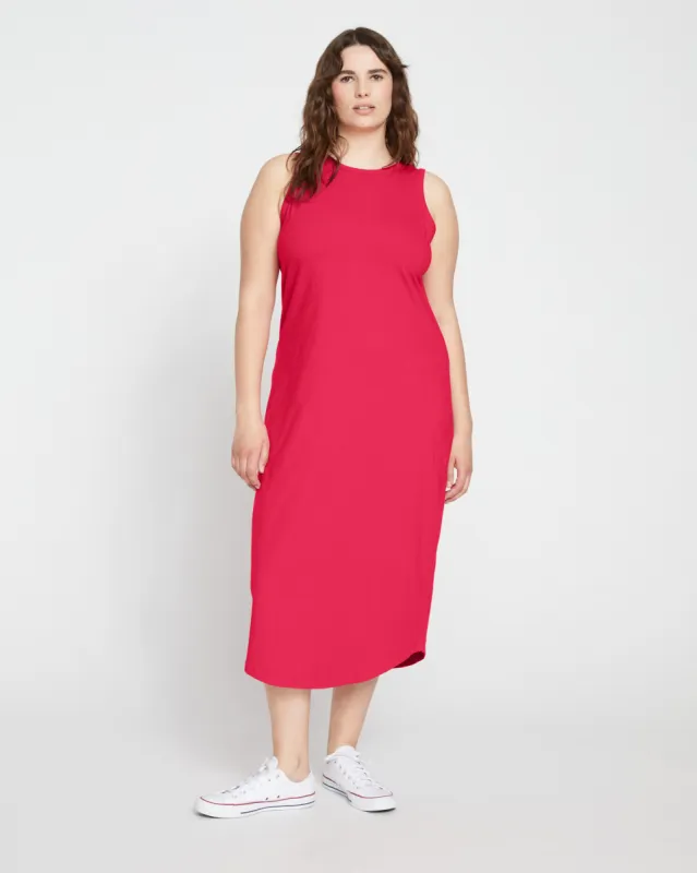 Cai High Neck Tank Dress - Cerise sold by Universal Standard