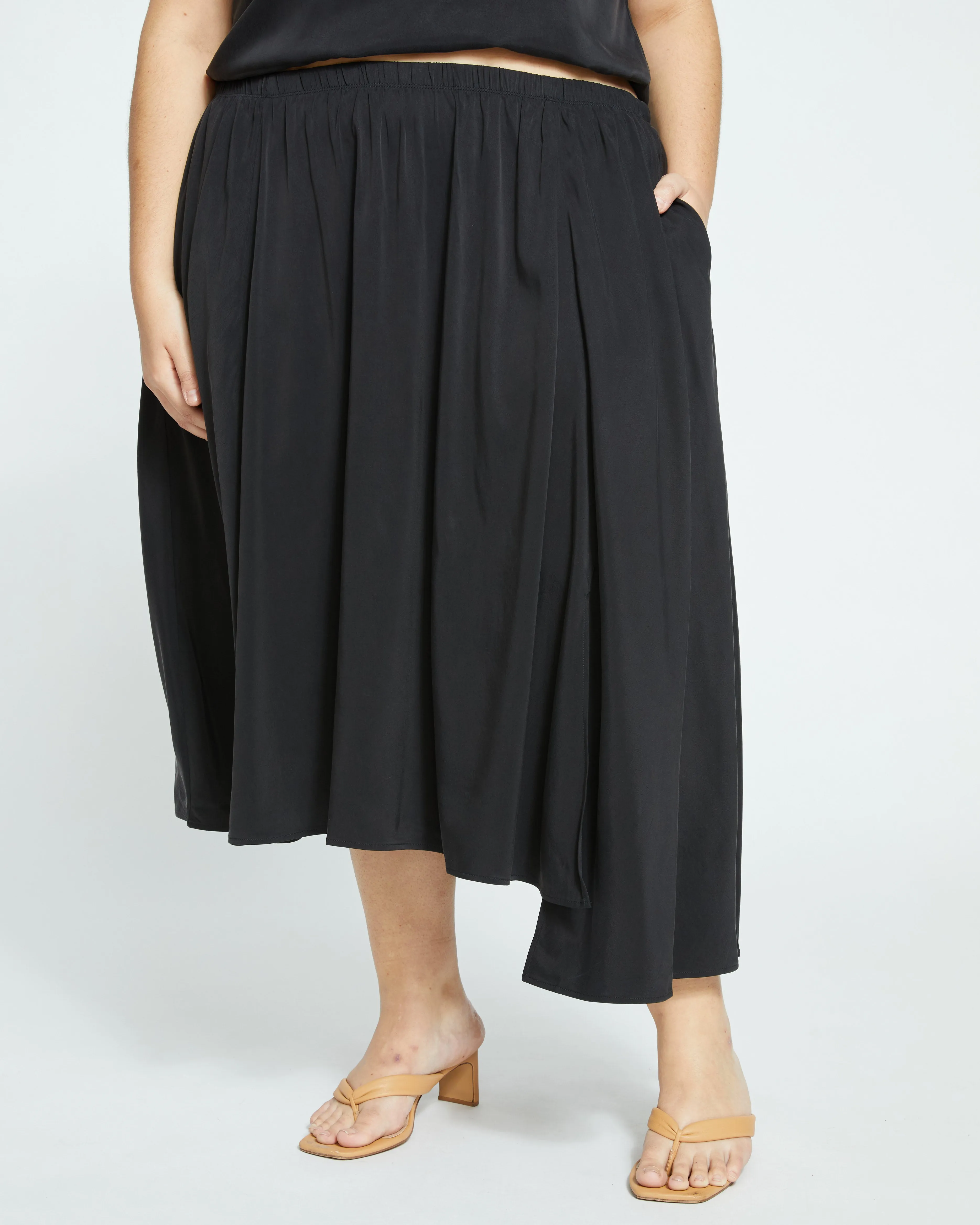 Palma Cupro Skirt - Black sold by Universal Standard product image thumbnail 2
