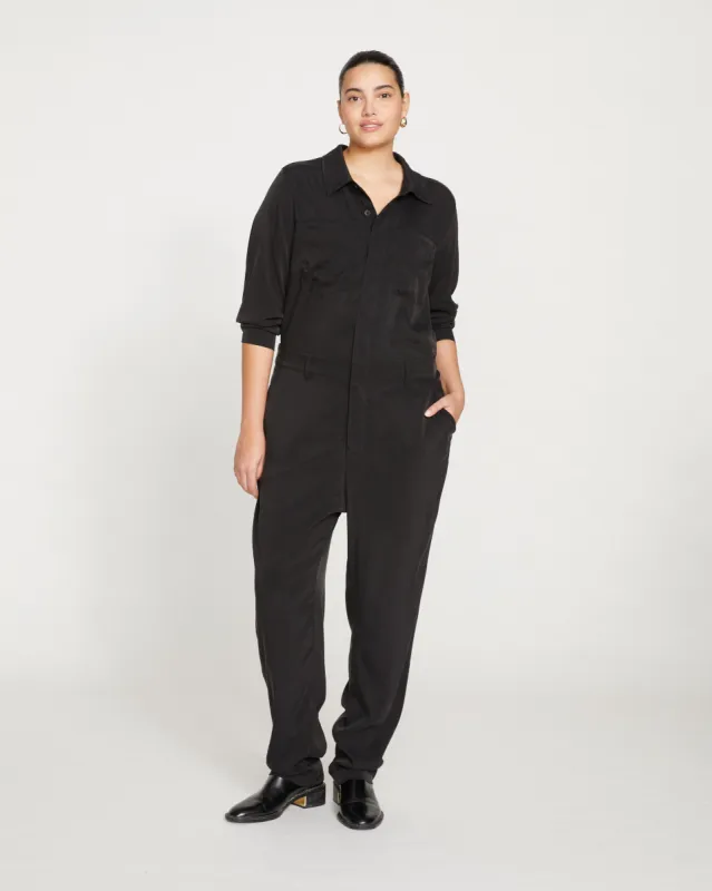 Cooling Stretch Cupro Jumpsuit - Black sold by Universal Standard