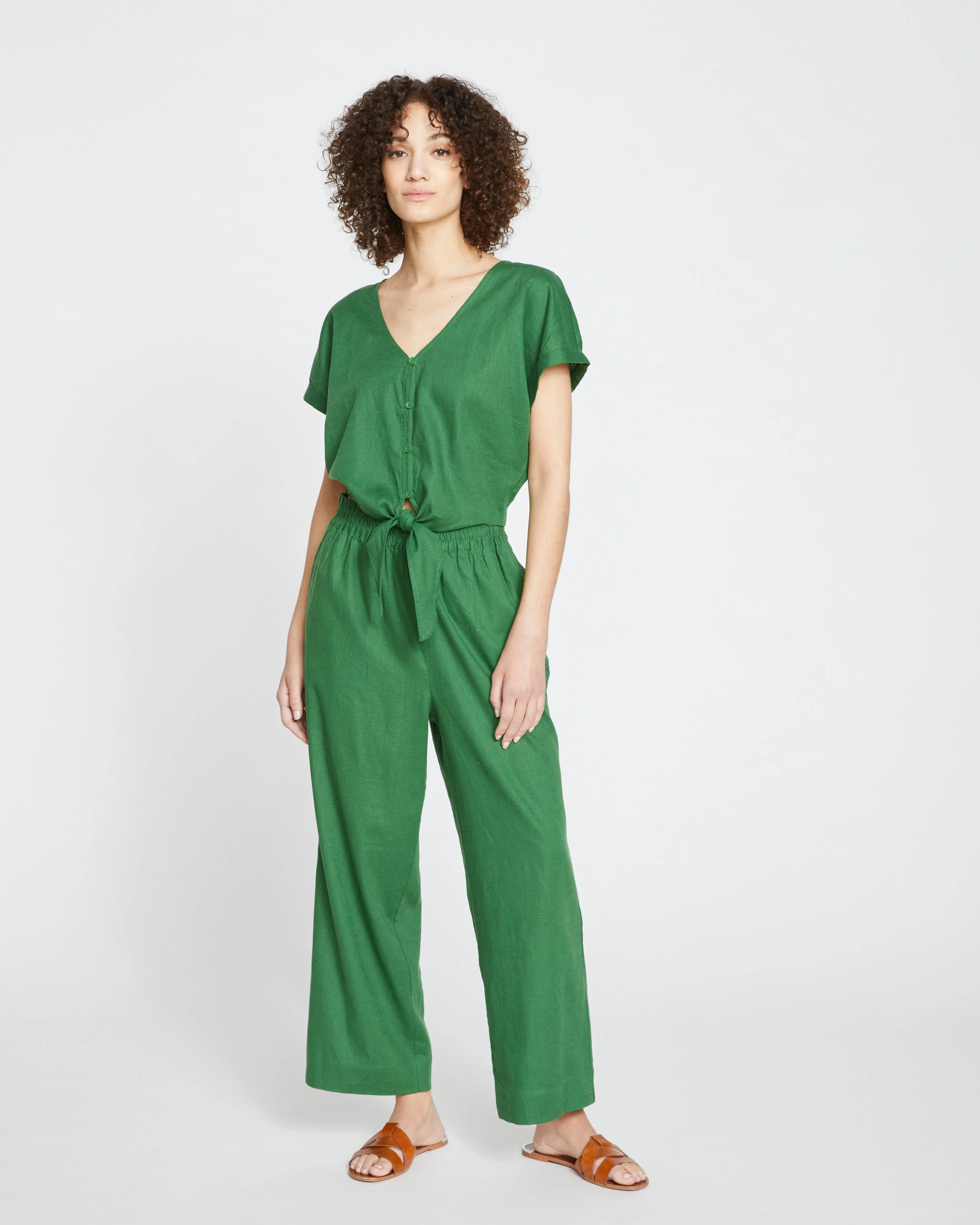 Iris Linen Easy Pull-On Pants - Jardin sold by Universal Standard