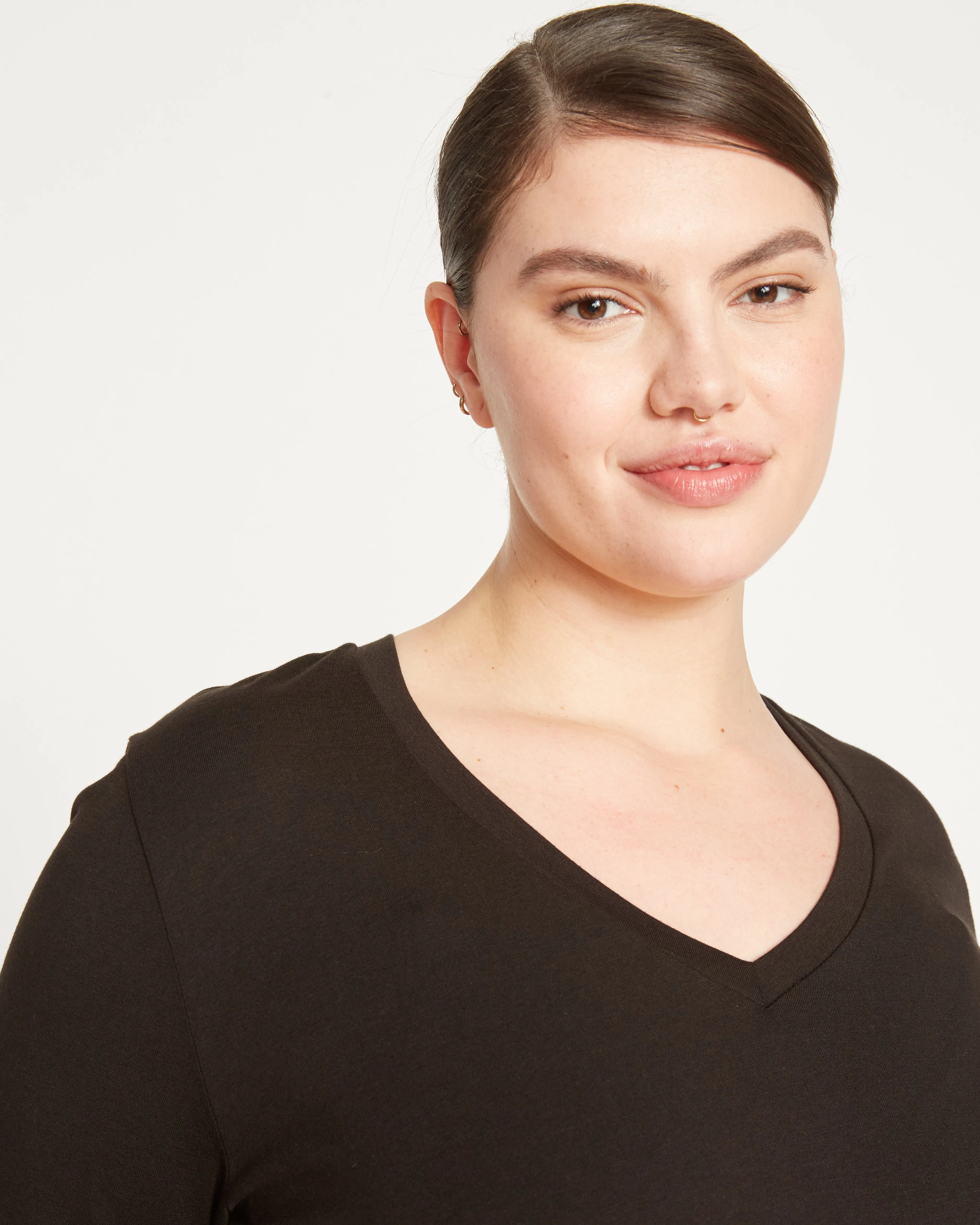 Long Sleeve V Rex - Black sold by Universal Standard