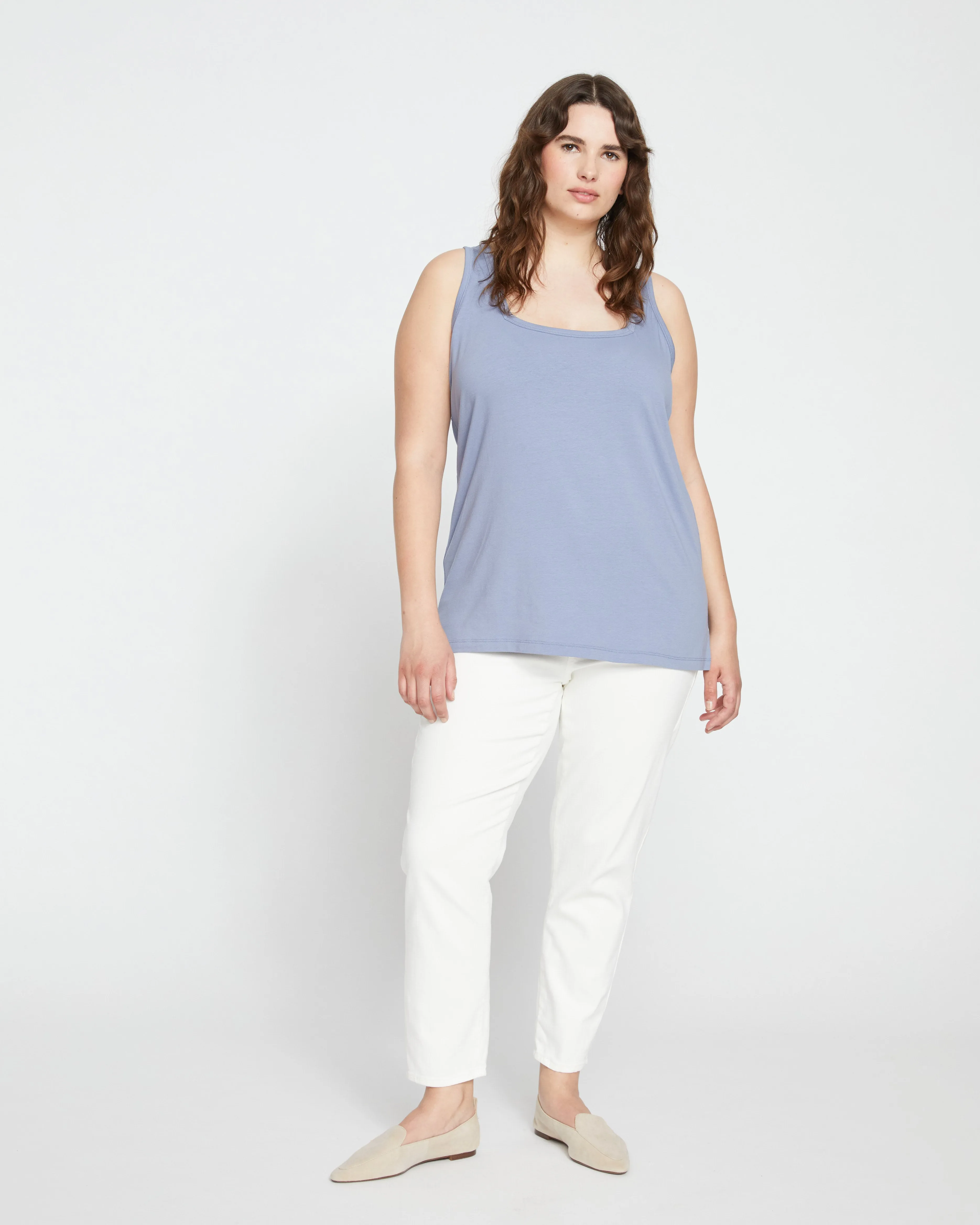 Square Neck Tank Top - Pressed Pansy sold by Universal Standard