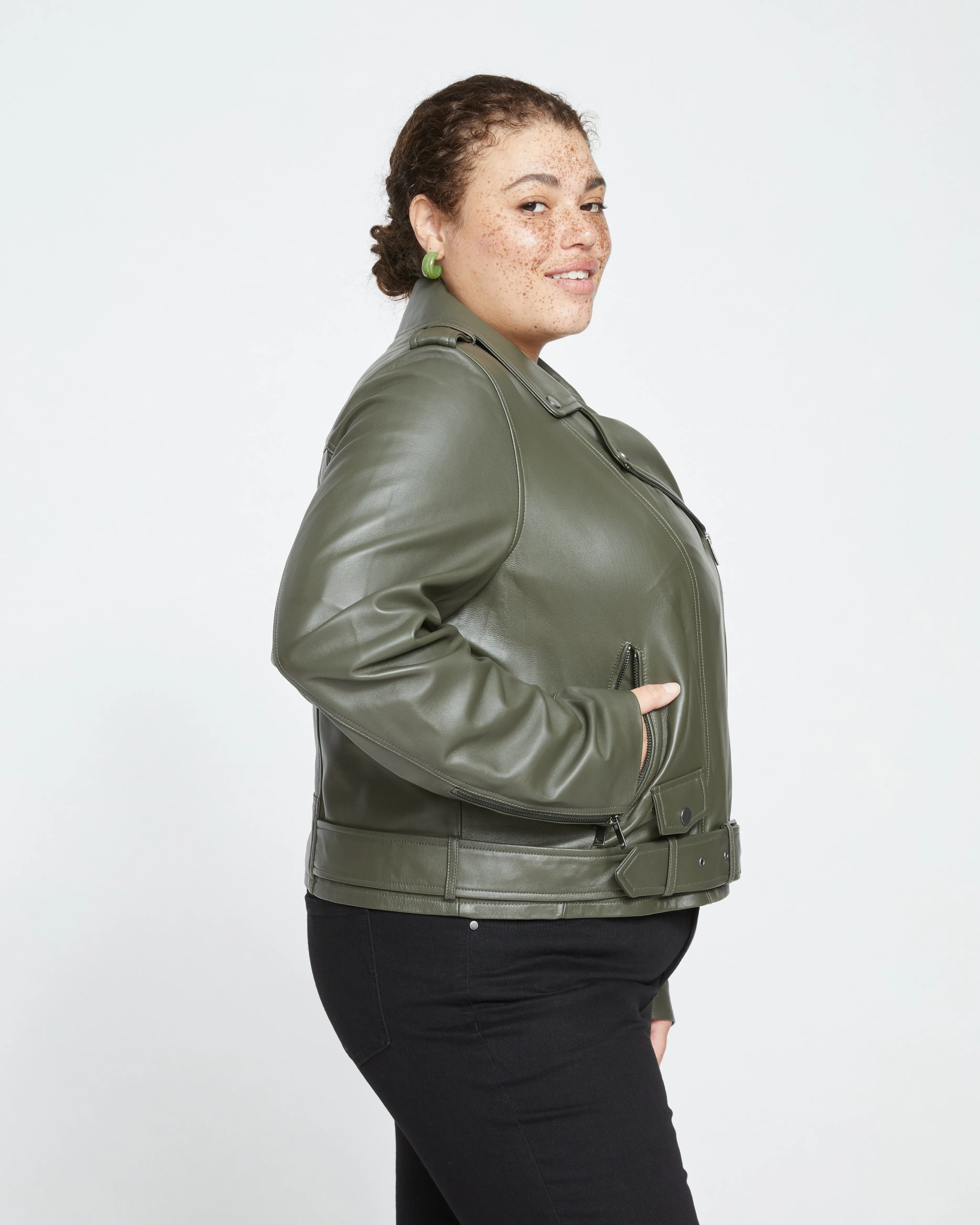 Leeron Leather Moto Jacket - Camo sold by Universal Standard product image thumbnail 3