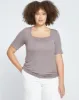 Foundation Short Sleeve Square Neck Tee - Nutmeg sold by Universal Standard