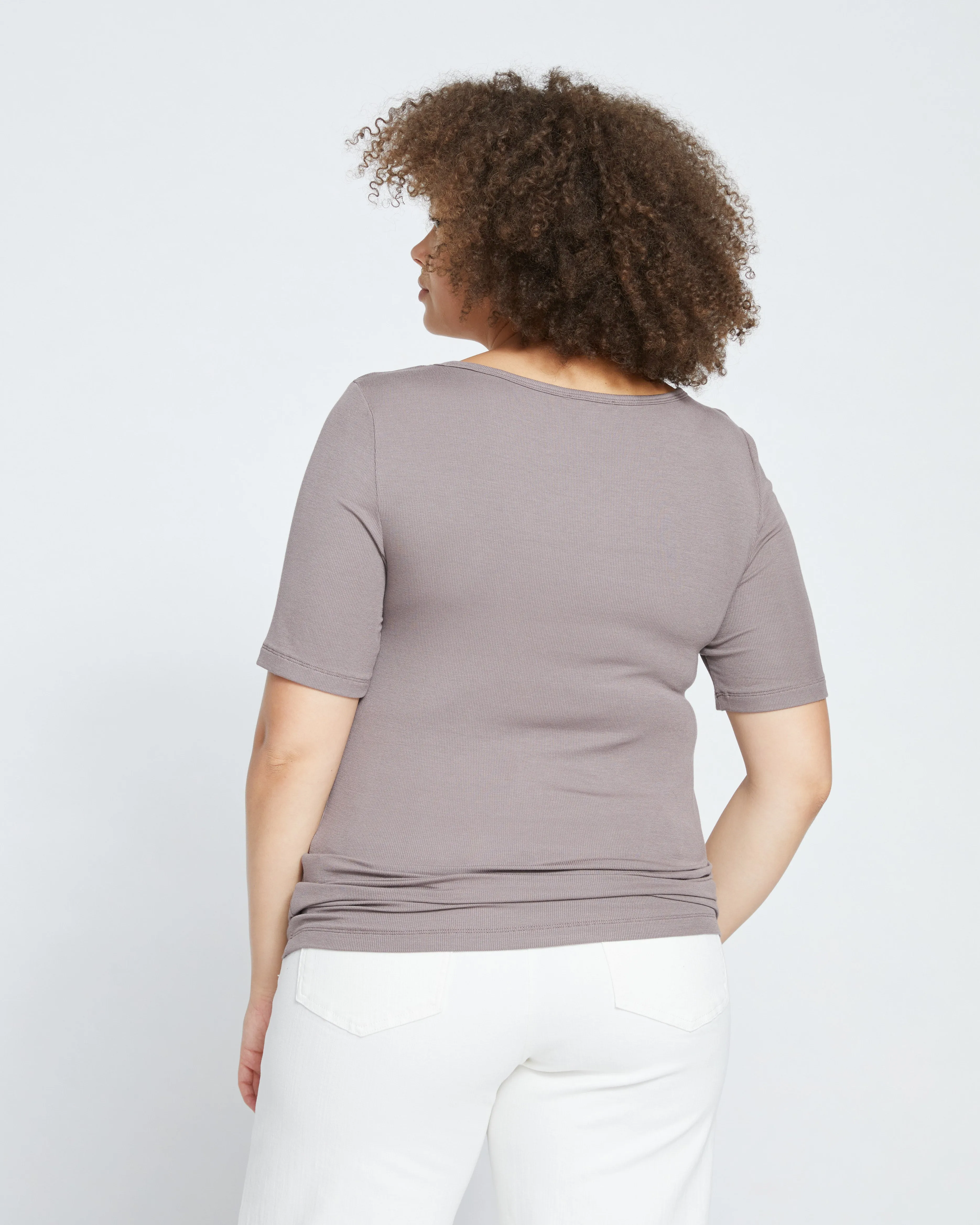 Foundation Short Sleeve Square Neck Tee - Nutmeg sold by Universal Standard product image thumbnail 4