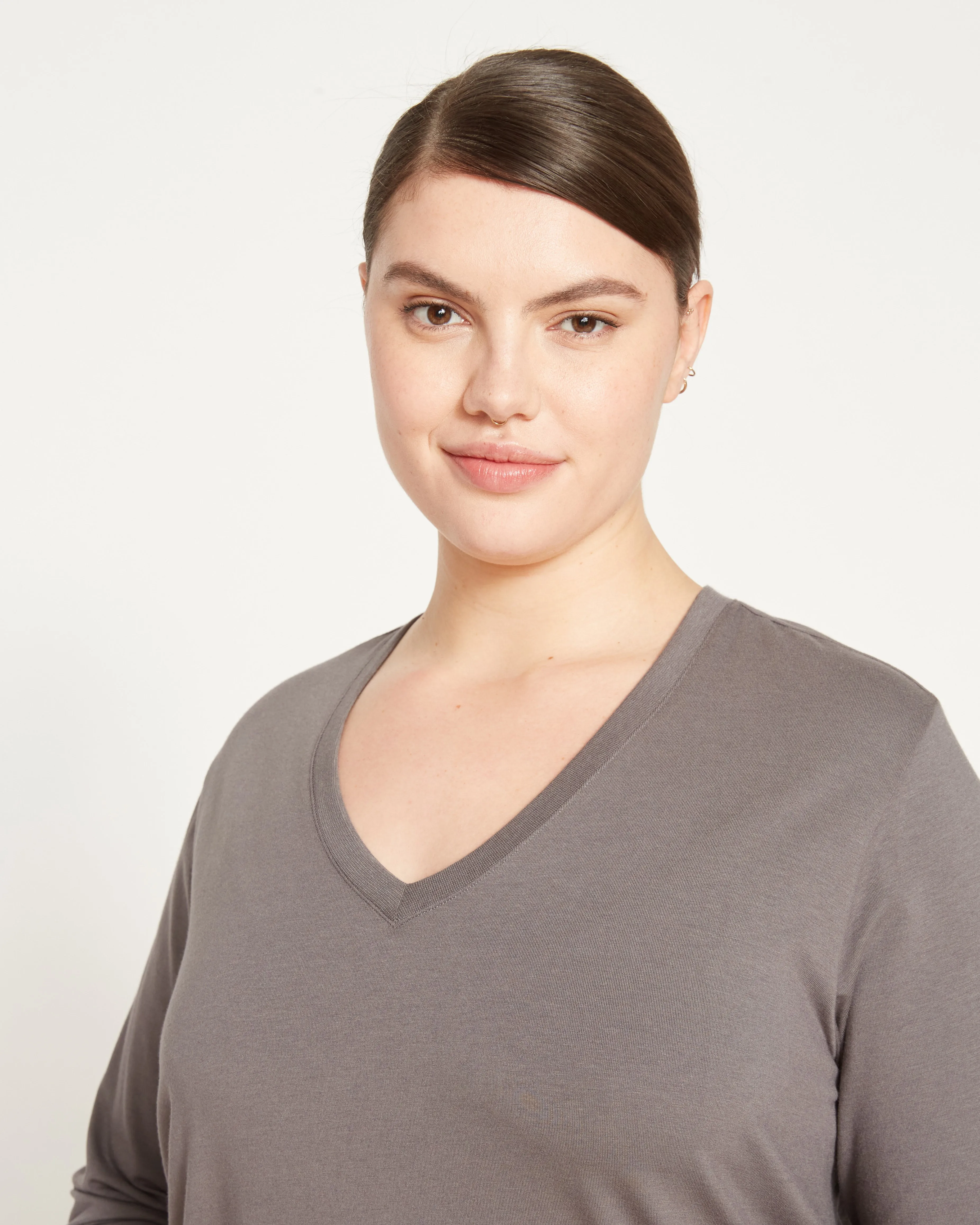 Long Sleeve V Rex - Slate sold by Universal Standard