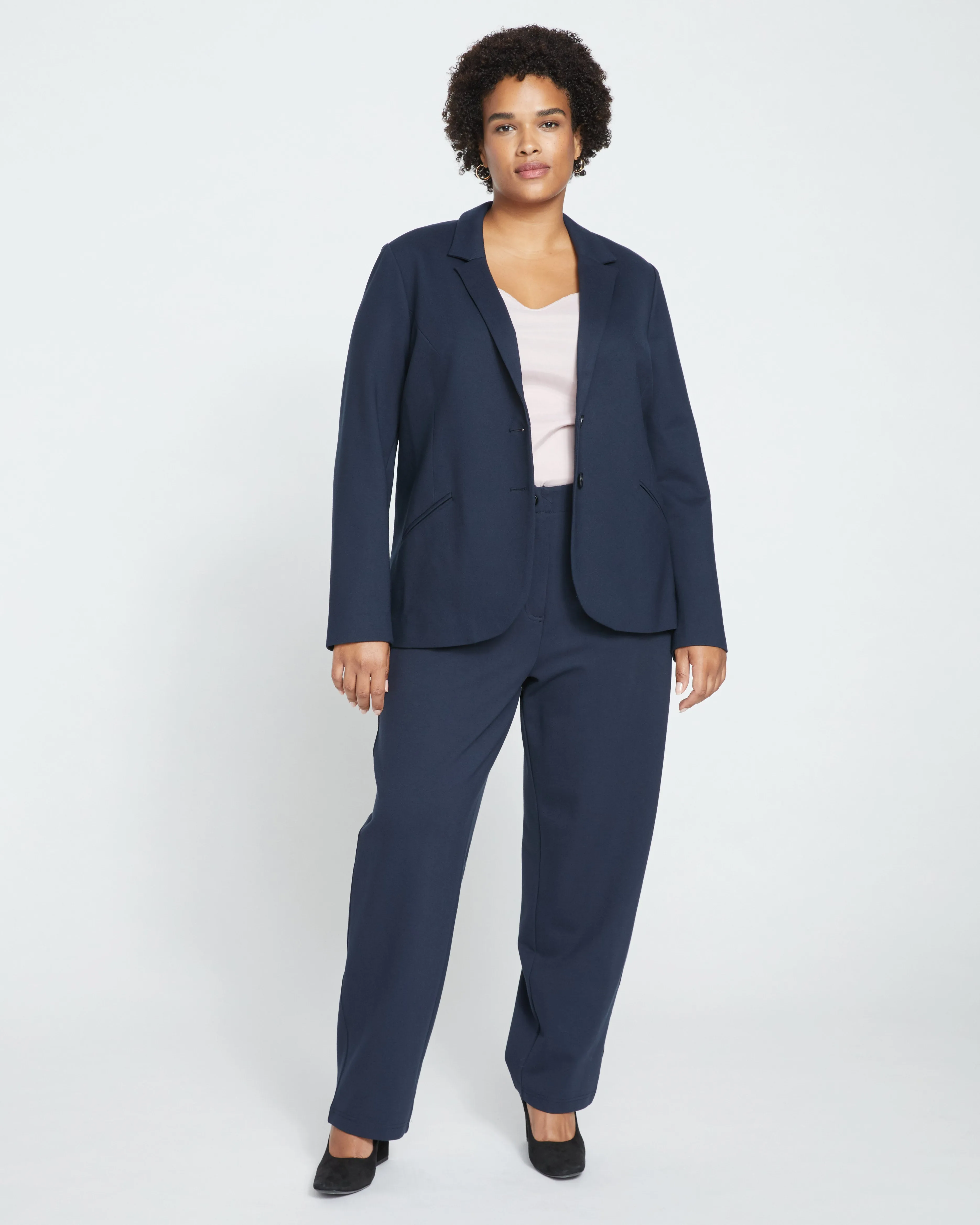 Audrey Tailored Ponte Pants - Navy sold by Universal Standard