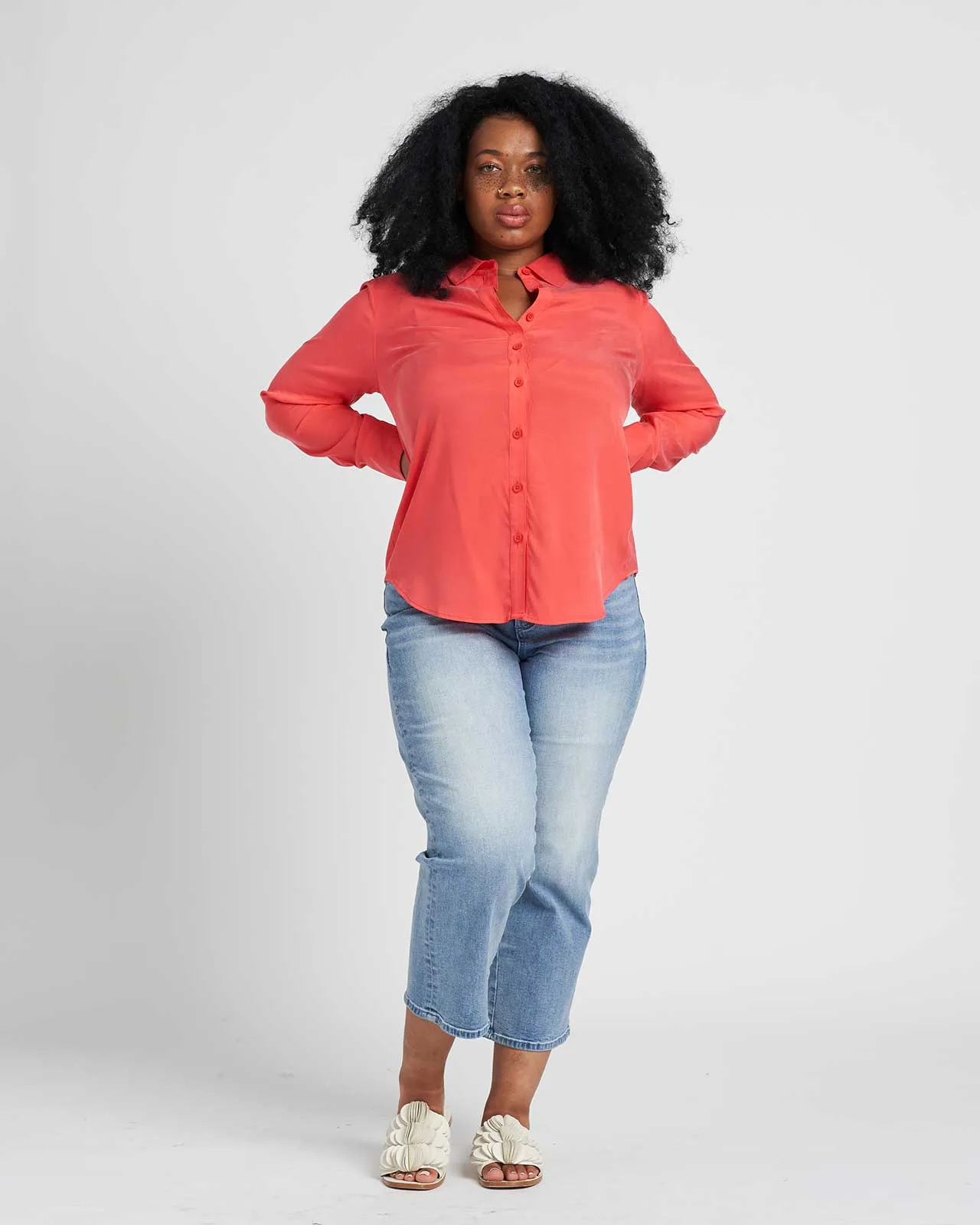 Kennedy Cupro Shirt - Deep Rose sold by Universal Standard product image thumbnail 3