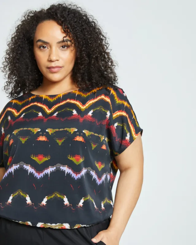 Palma Cupro Top - Midnight Ikat sold by Universal Standard