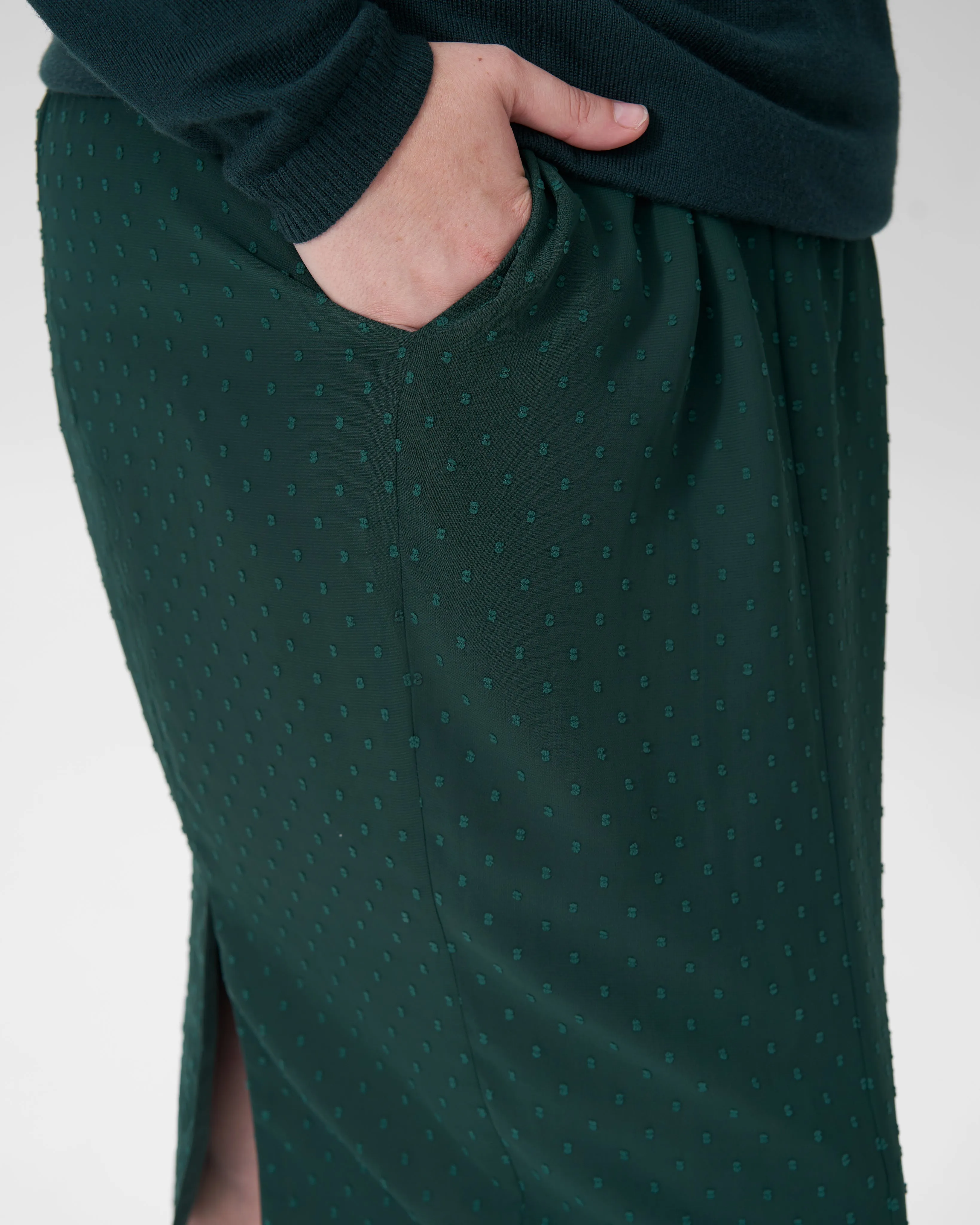 Blair Swiss Dot Chiffon Skirt - Forest Green sold by Universal Standard product image thumbnail 3