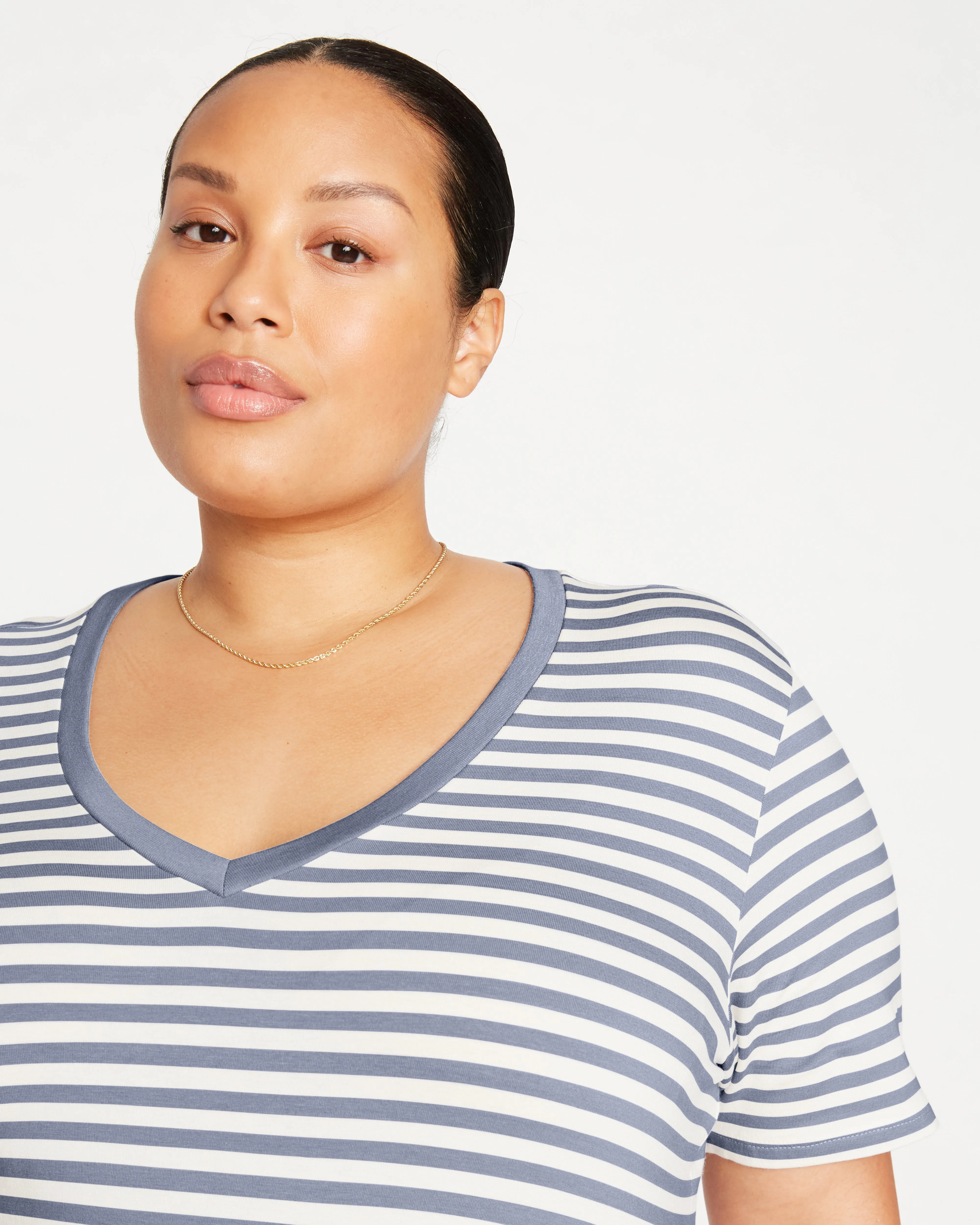 V Rex - White/Lavender Stripe sold by Universal Standard