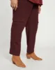 Karlee Stretch Cotton Twill Cargo Pants - Black Cherry sold by Universal Standard