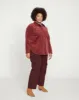 Karlee Stretch Cotton Twill Cargo Pants - Black Cherry sold by Universal Standard