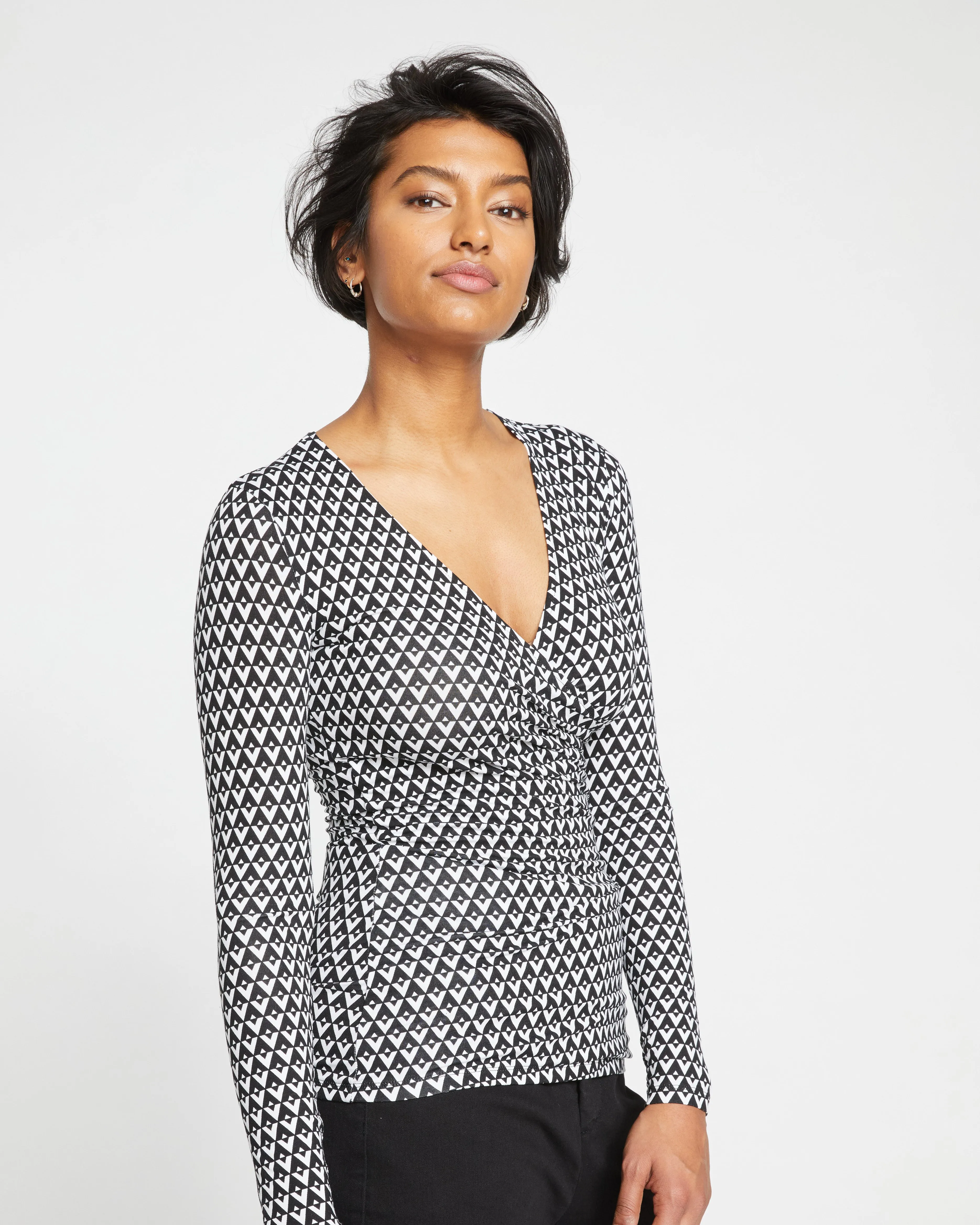 Liquid Jersey Two-Way Long Sleeve Cross Top - Geometric Print sold by Universal Standard product image thumbnail 3