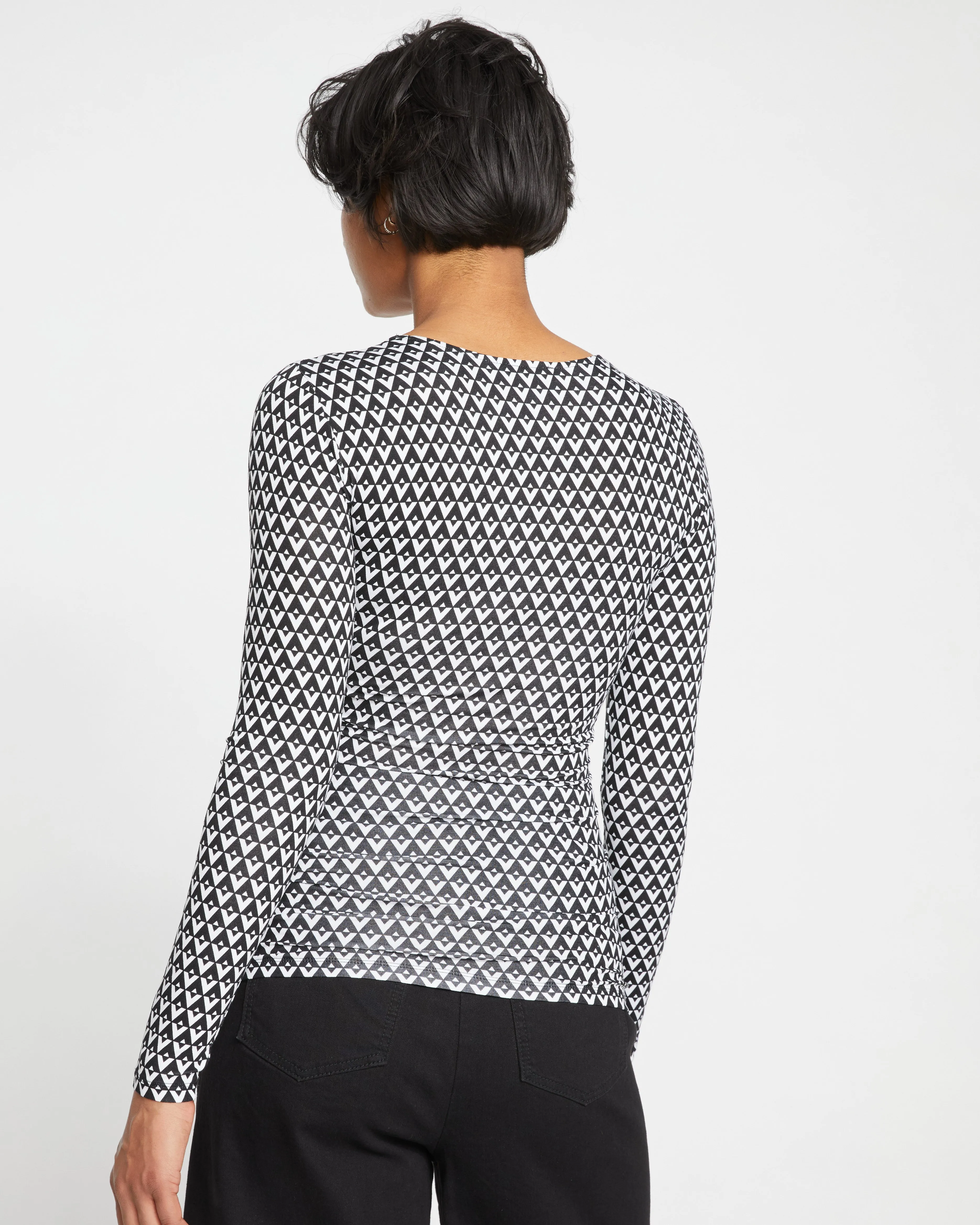 Liquid Jersey Two-Way Long Sleeve Cross Top - Geometric Print sold by Universal Standard product image thumbnail 4