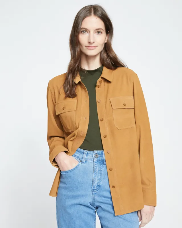 Suede Greenwich Jacket - Burnt Ochre sold by Universal Standard