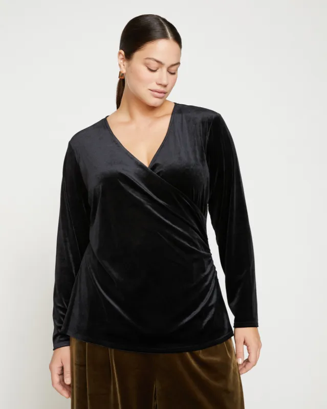 Glowy Velvet Cross Top - Black sold by Universal Standard