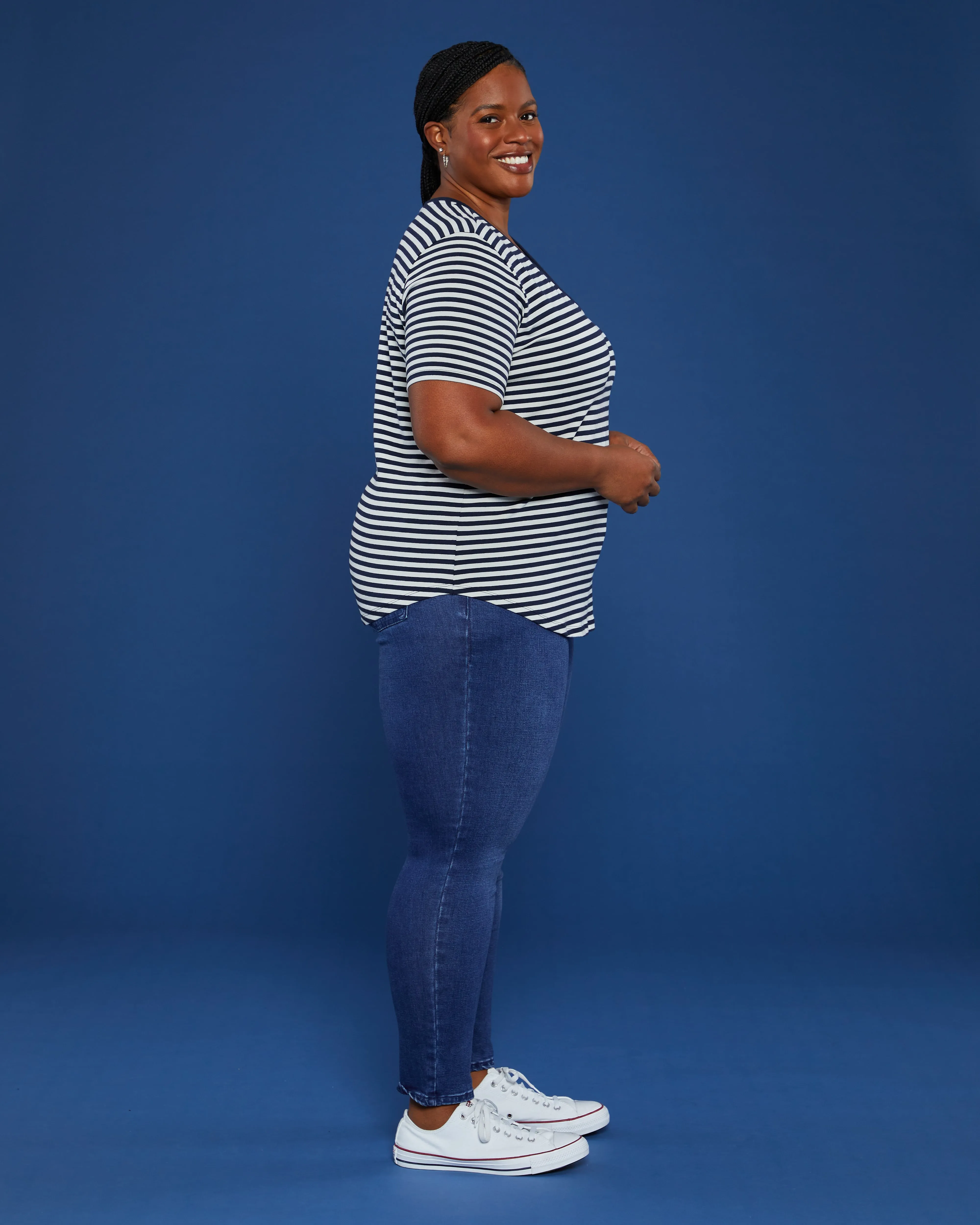 V Rex - Navy/Dove Grey Stripe sold by Universal Standard product image thumbnail 3