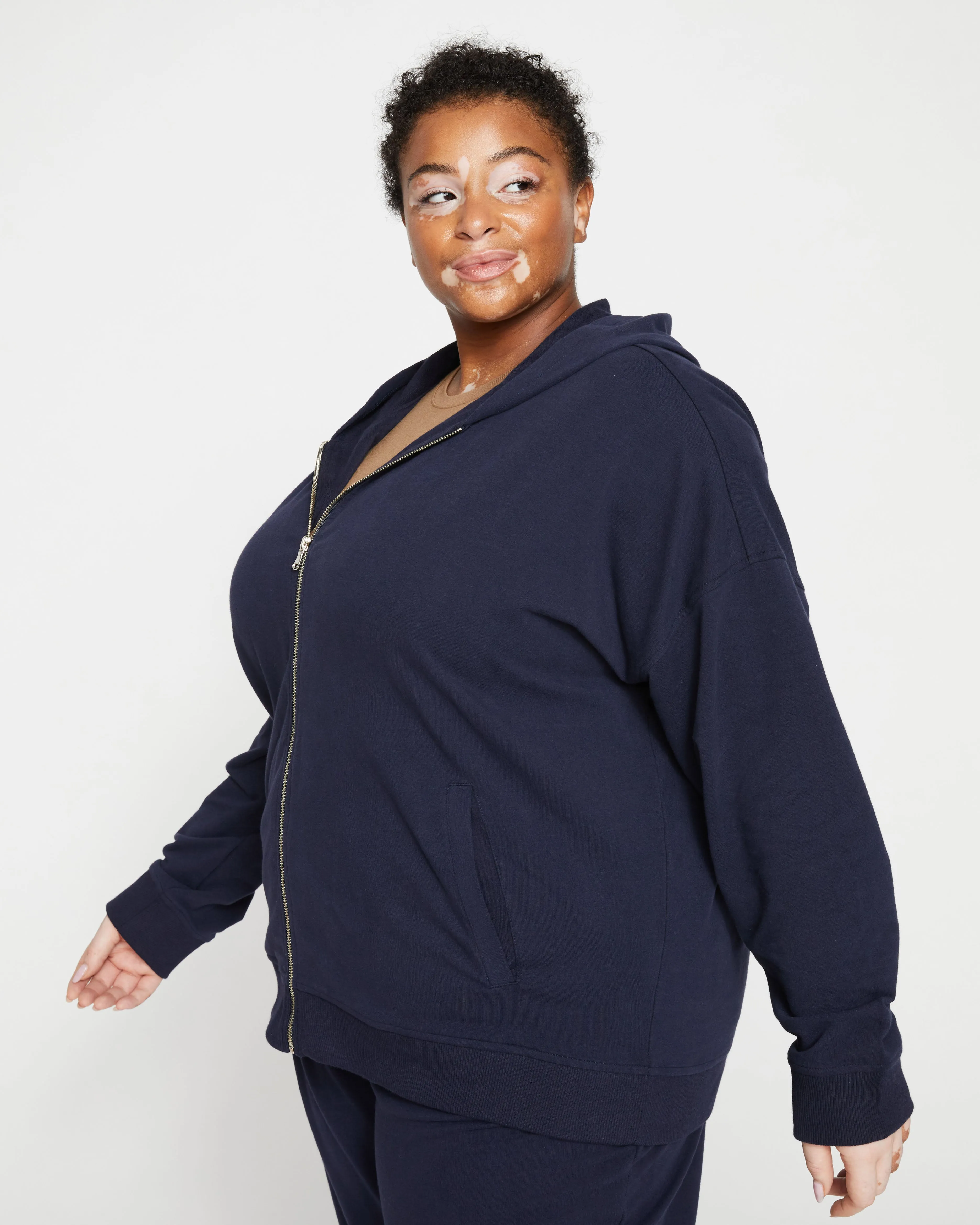 Peachy Terry Full Zip Hoodie - Midnight sold by Universal Standard product image thumbnail 3