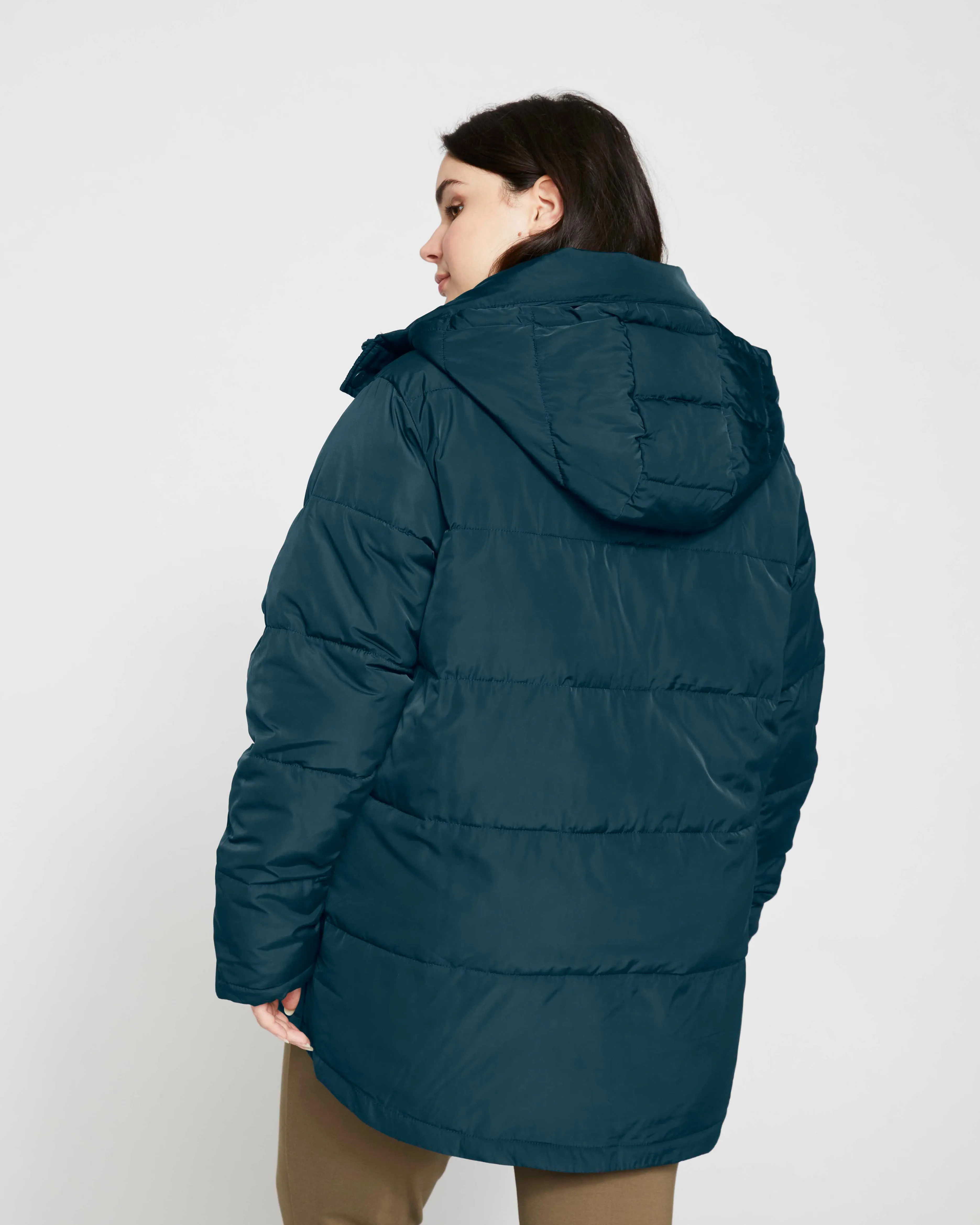 Rainier Short Hooded Puffer - Deep Sea sold by Universal Standard product image thumbnail 4