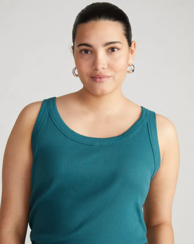 Roitfeld Ribbed Tank - Ocean Floor sold by Universal Standard