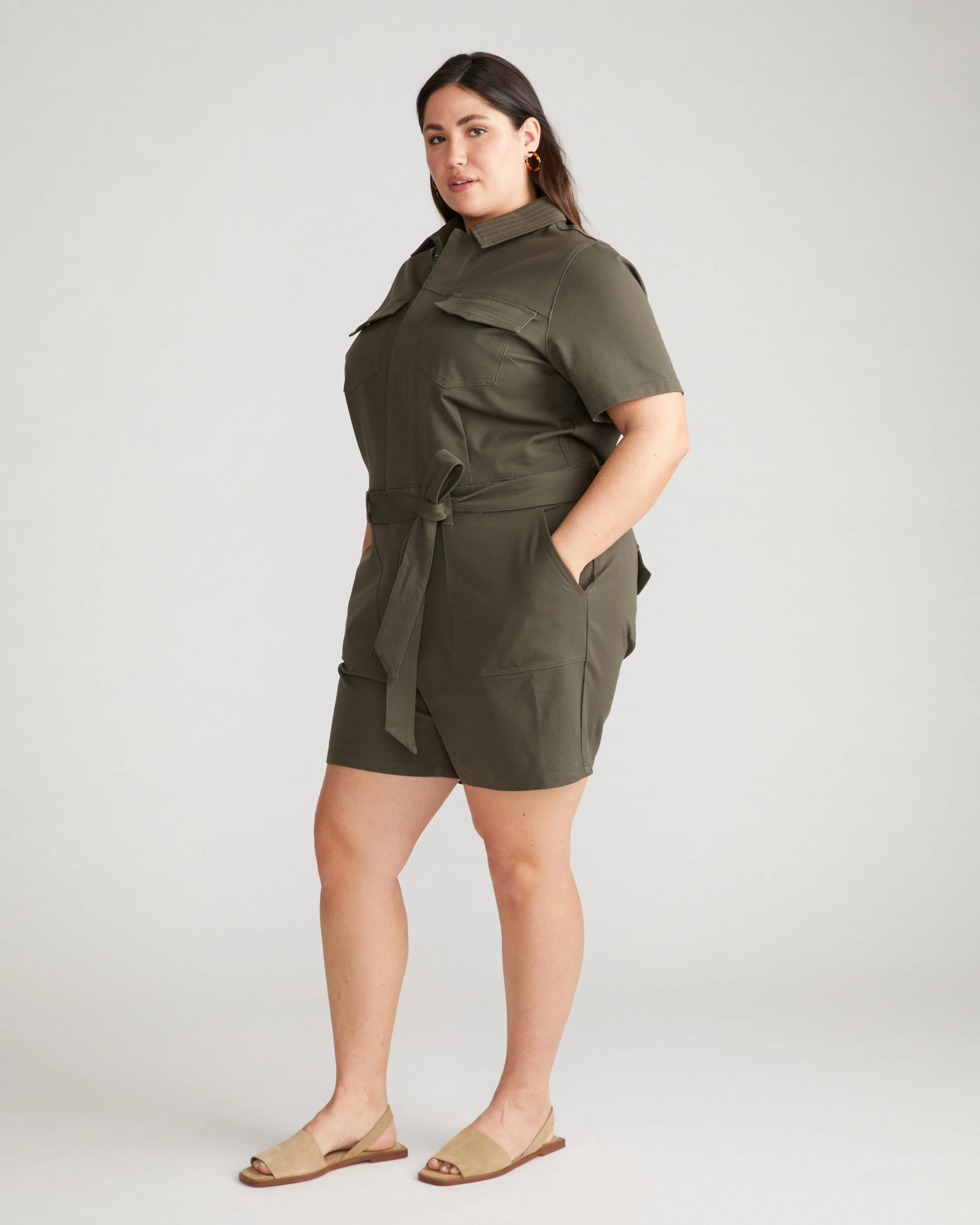 Stretch Twill Safari Romper - Nori sold by Universal Standard product image thumbnail 3