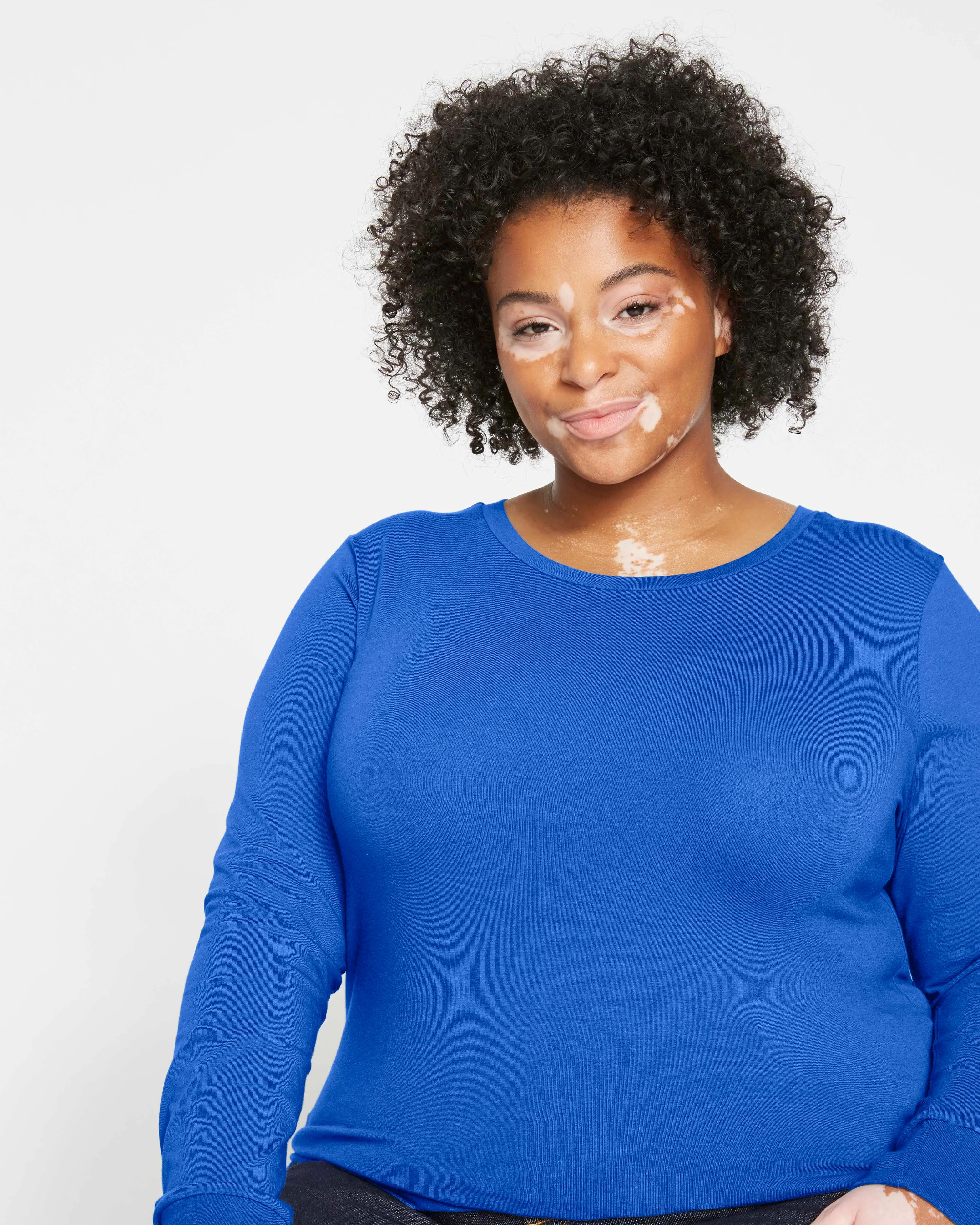 Long Sleeve Tee Rex - Lapis sold by Universal Standard