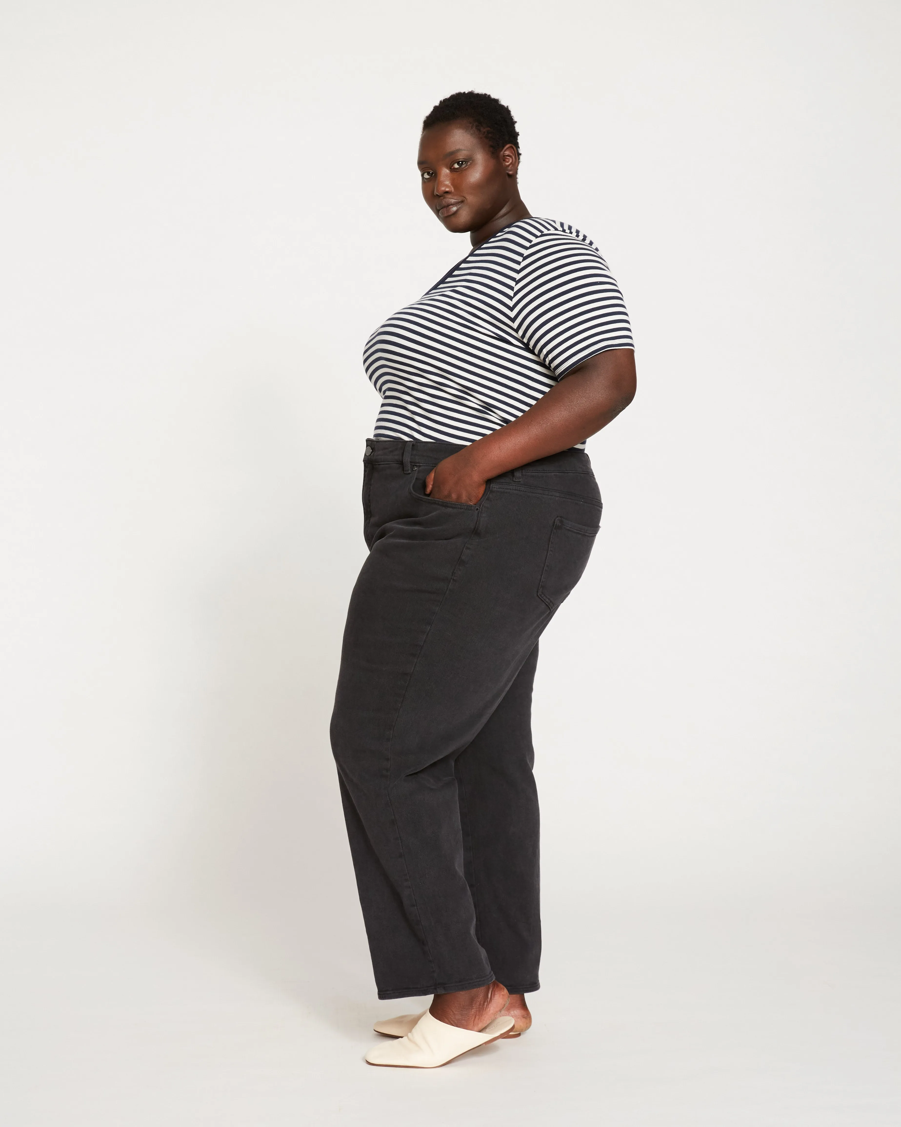 Etta High Rise Straight Leg Jeans 31 Inch - Washed Black sold by Universal Standard product image thumbnail 4