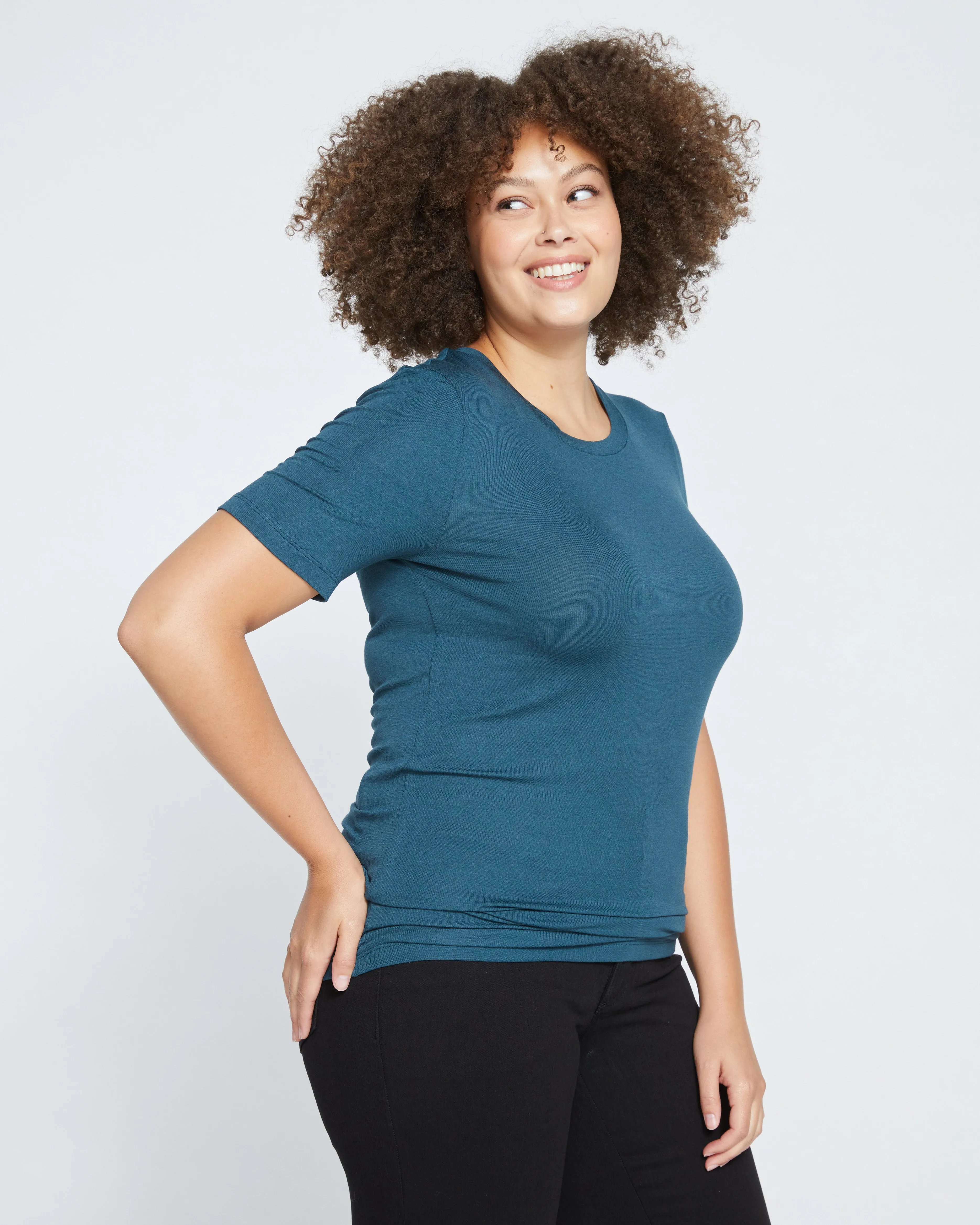 Foundation Short Sleeve Crew Neck Tee - Deep Sea sold by Universal Standard product image thumbnail 3